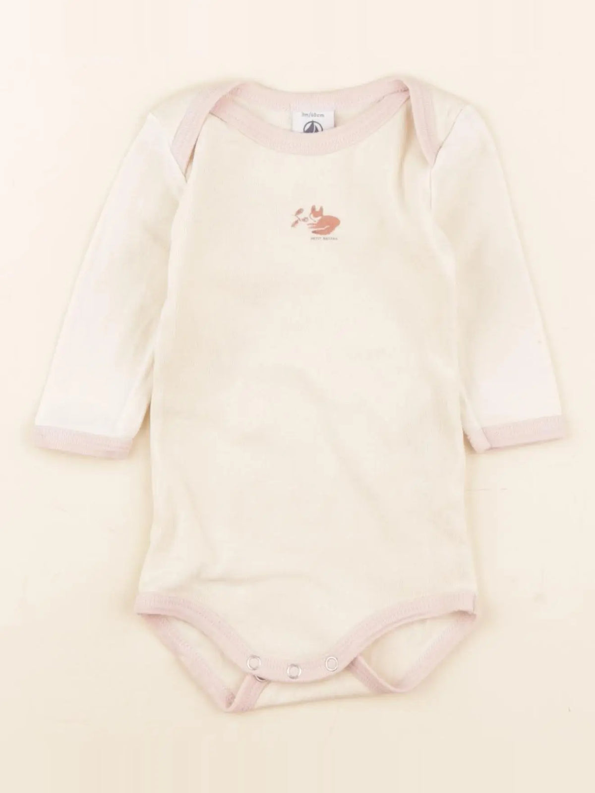 Petit Bateau - body beige - 3 mois