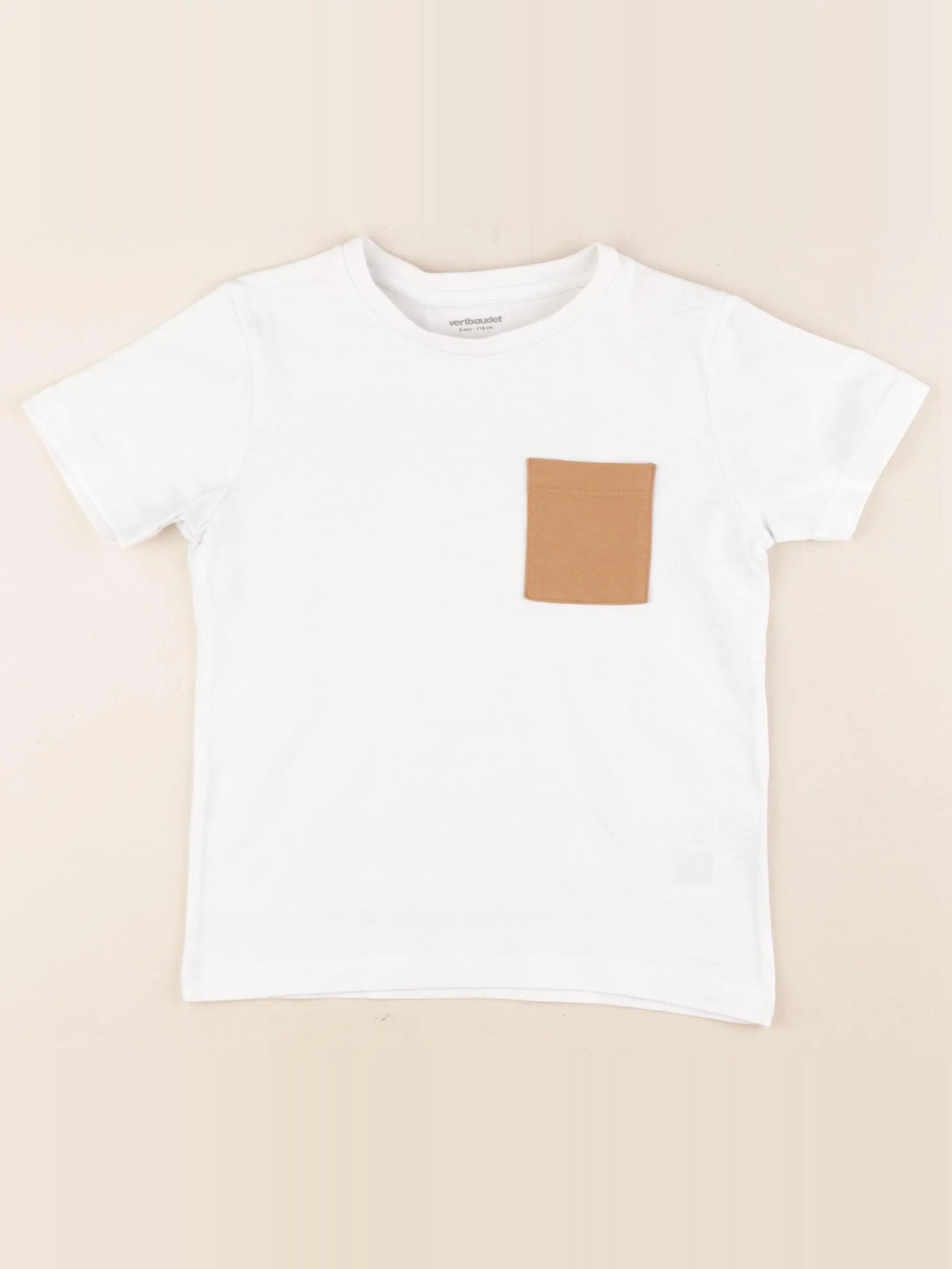 Vertbaudet - tee-shirt blanc - 6 ans