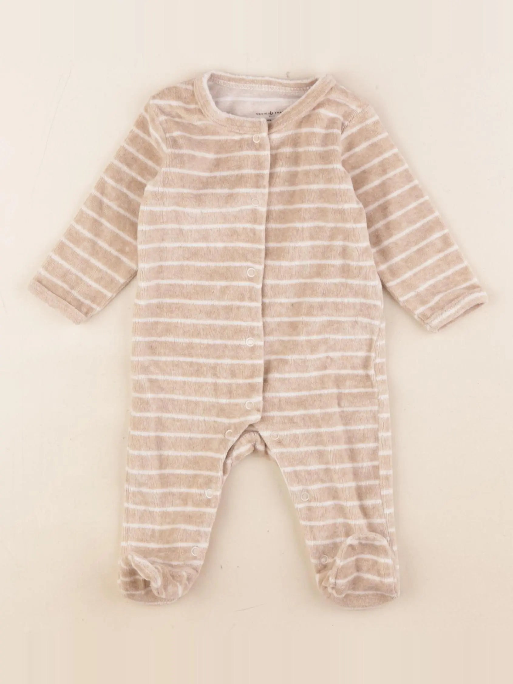 Vertbaudet - pyjama velours marron - 3 mois