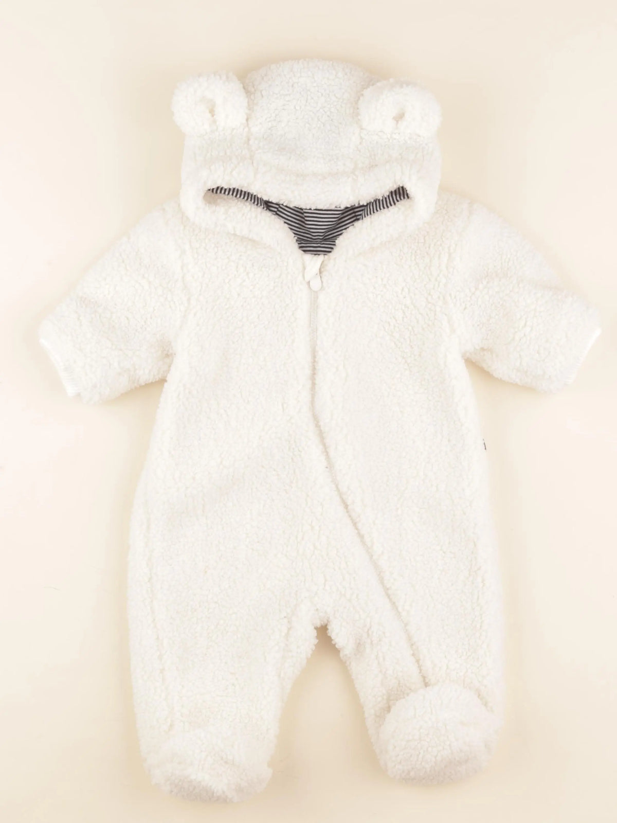 Petit Bateau - combi-pilote blanc - 3 mois