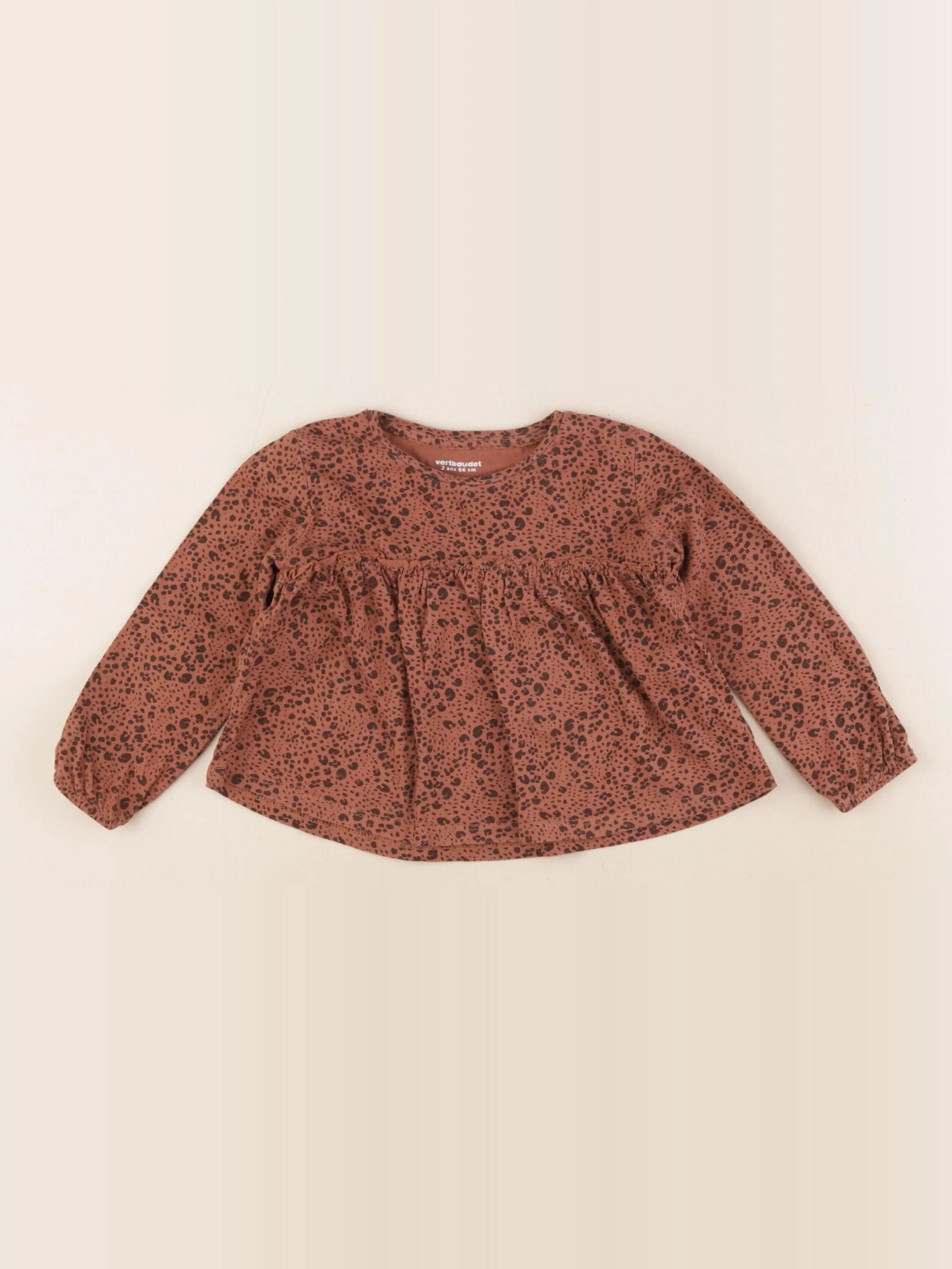 Vertbaudet - tee-shirt marron - 2 ans
