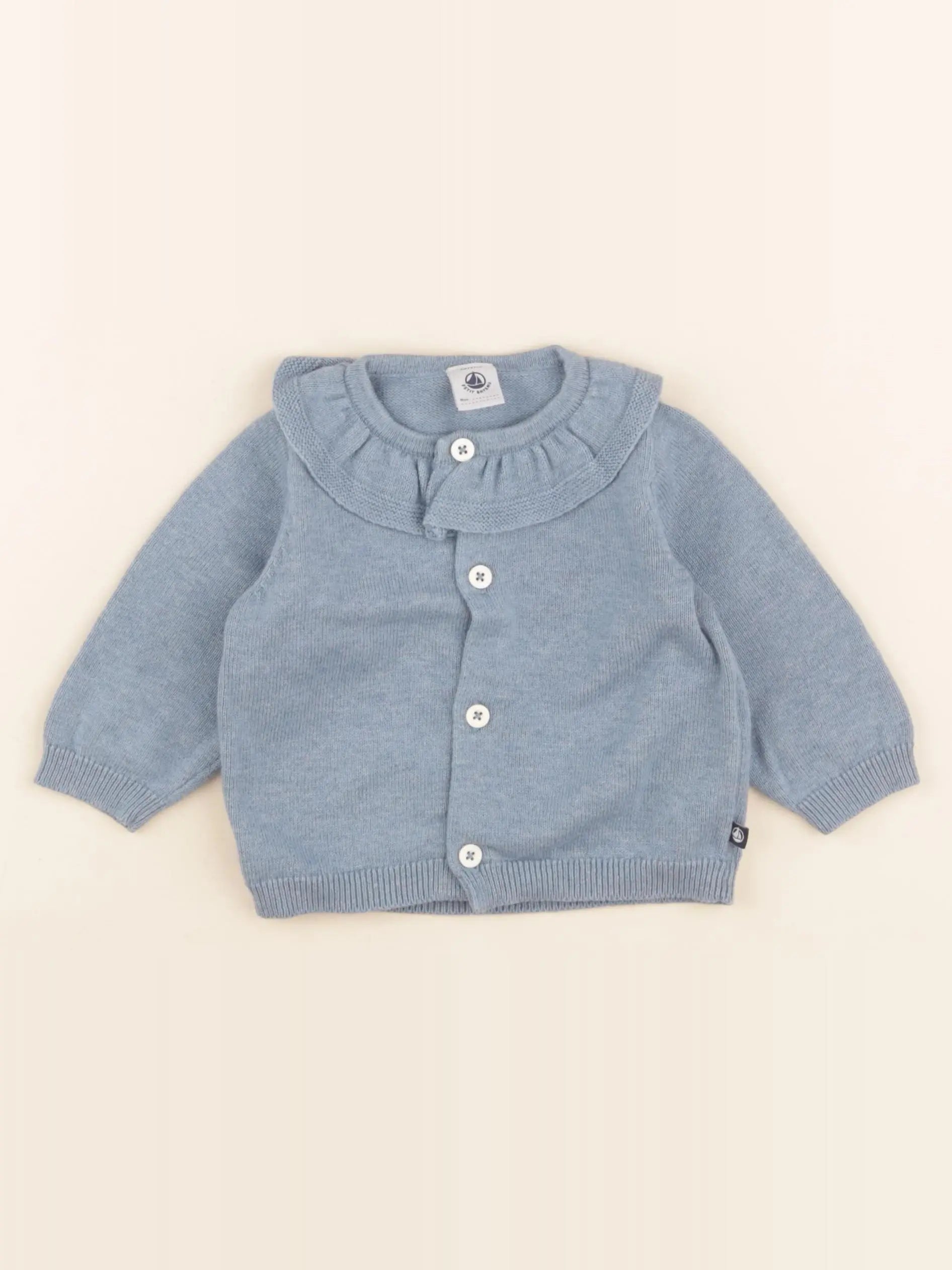 Petit Bateau - gilet bleu - 6 mois