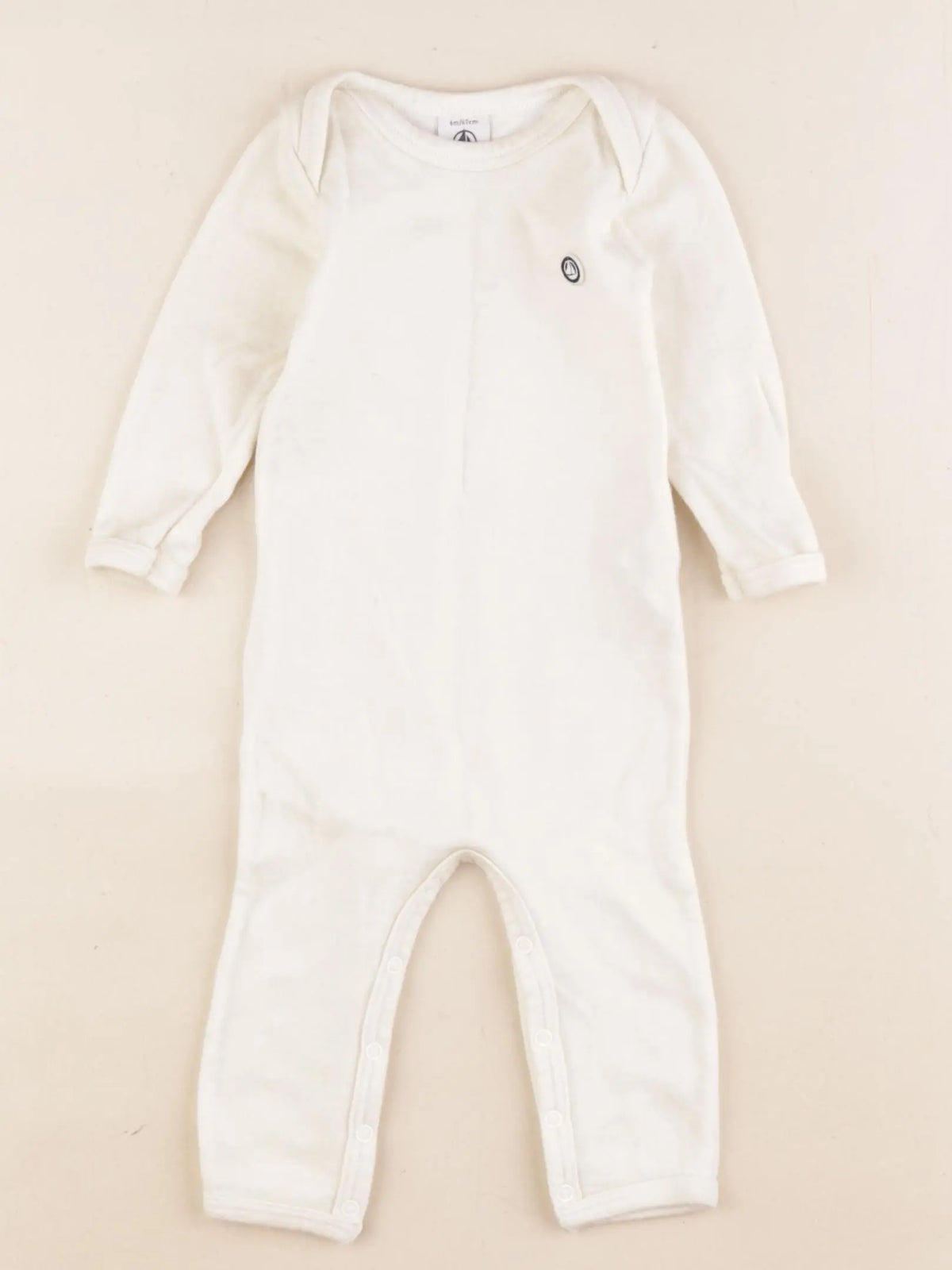 Petit Bateau - pyjama coton beige - 6 mois