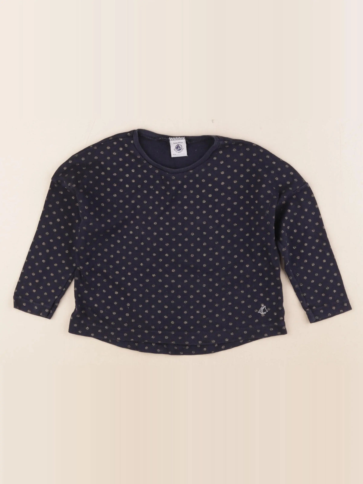 Petit Bateau - tee-shirt bleu, or - 3 ans