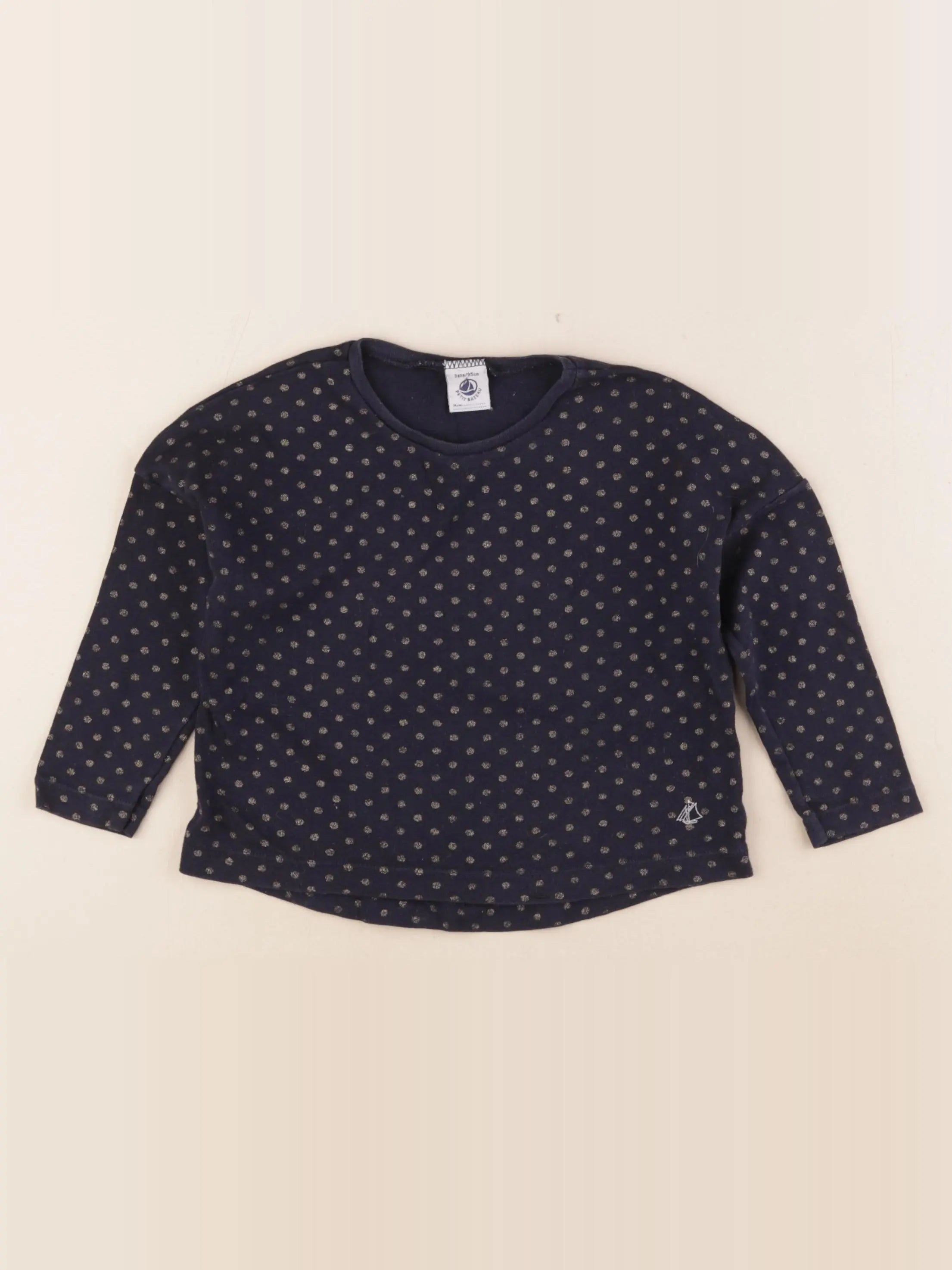 Petit Bateau - tee-shirt bleu, or - 3 ans