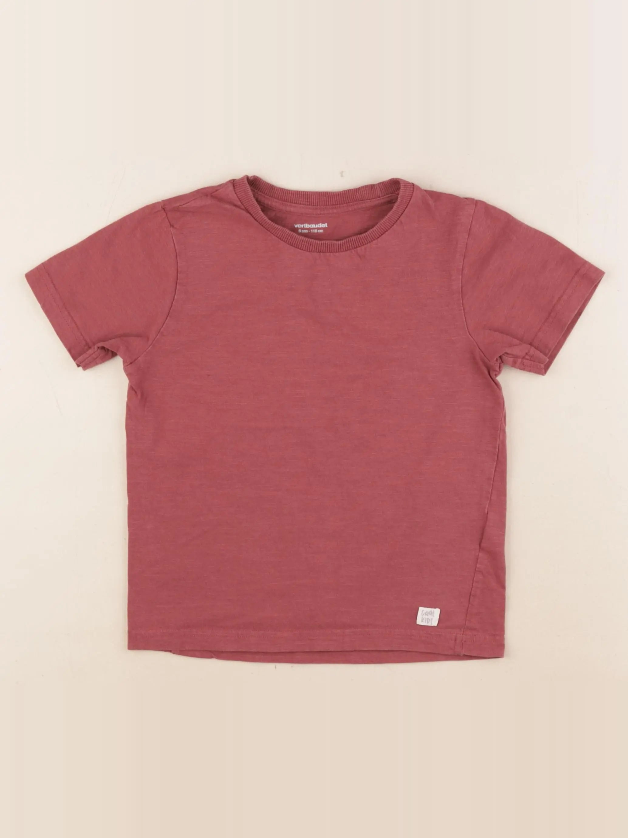 Vertbaudet - tee-shirt rouge - 6 ans
