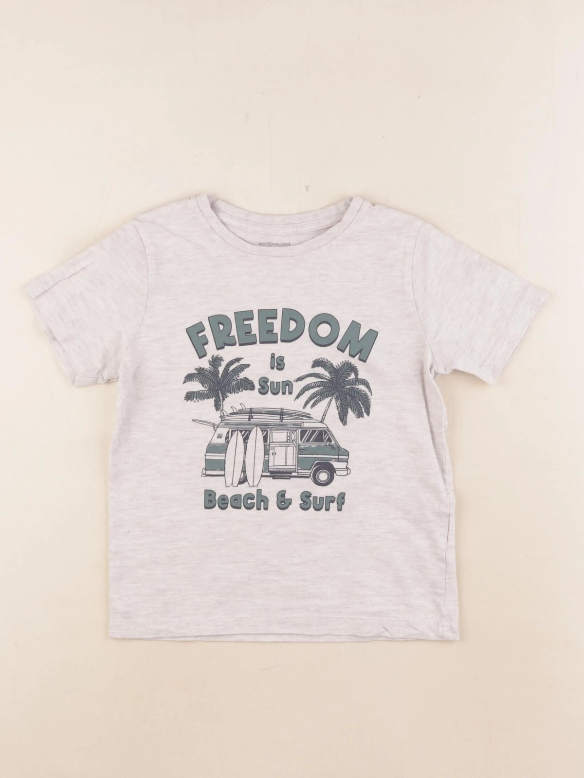 Vertbaudet - tee-shirt gris - 6 ans