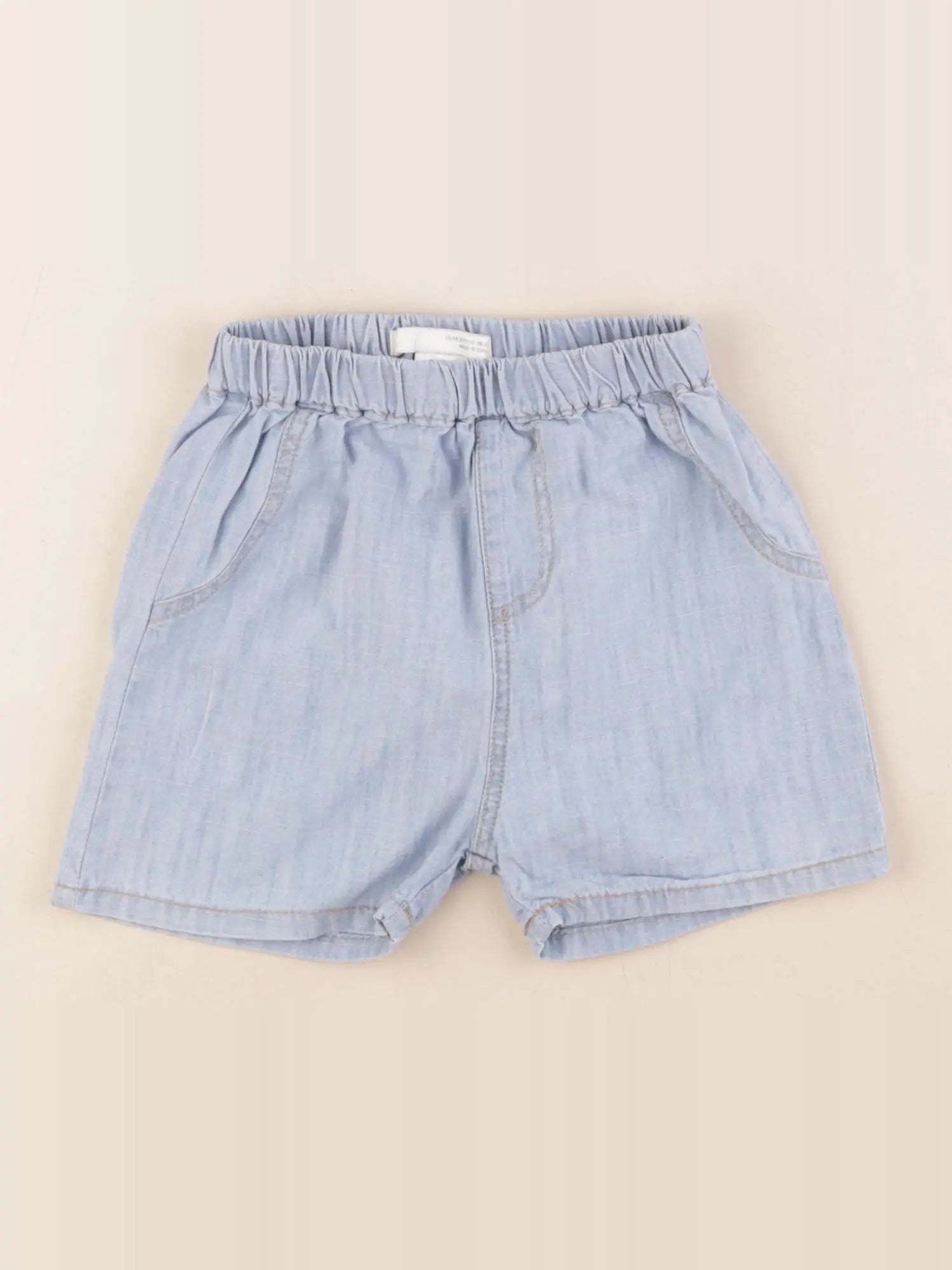 Zara - short bleu - 12/18 mois
