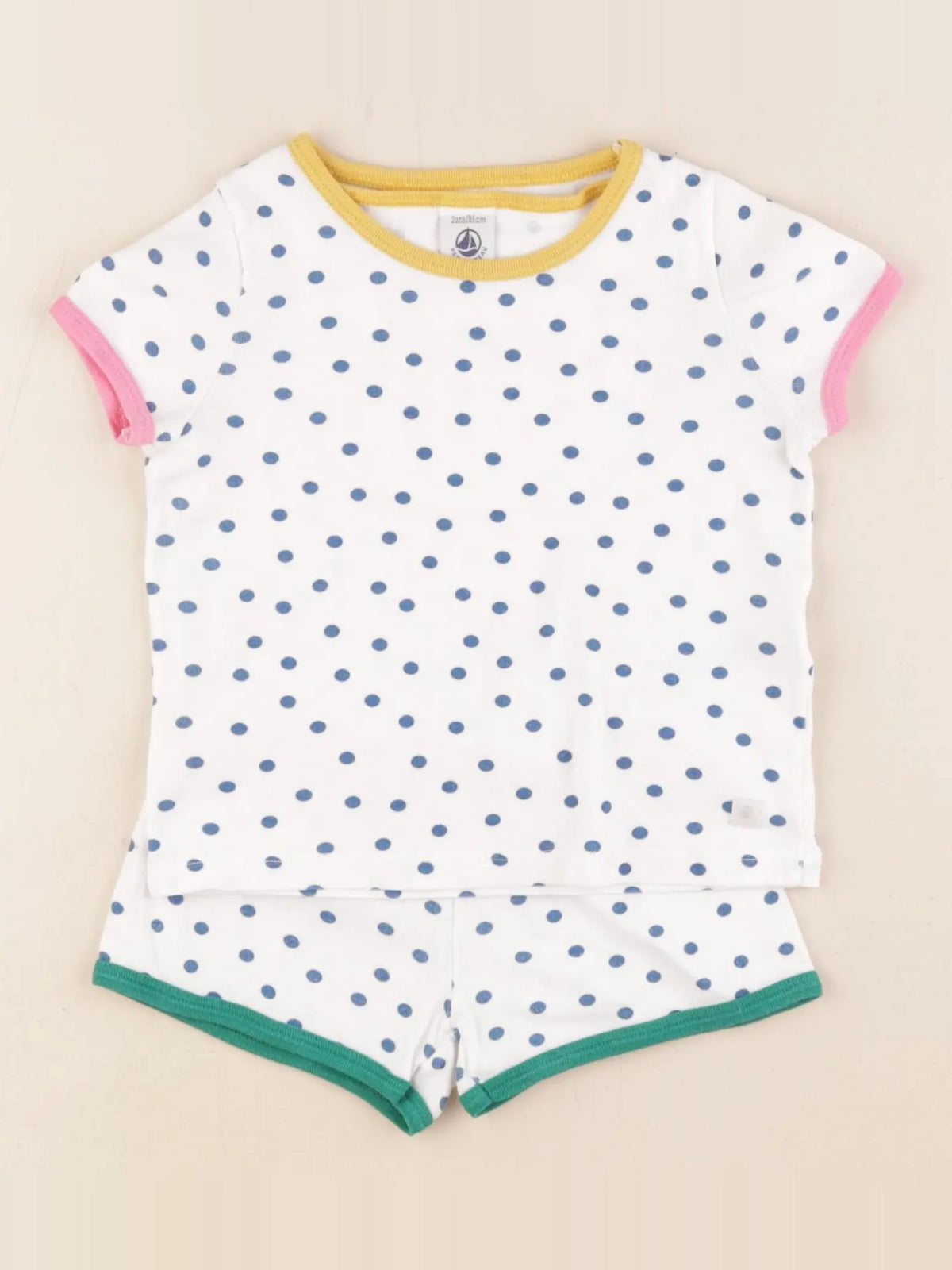 Petit Bateau - pyjama coton blanc - 2 ans
