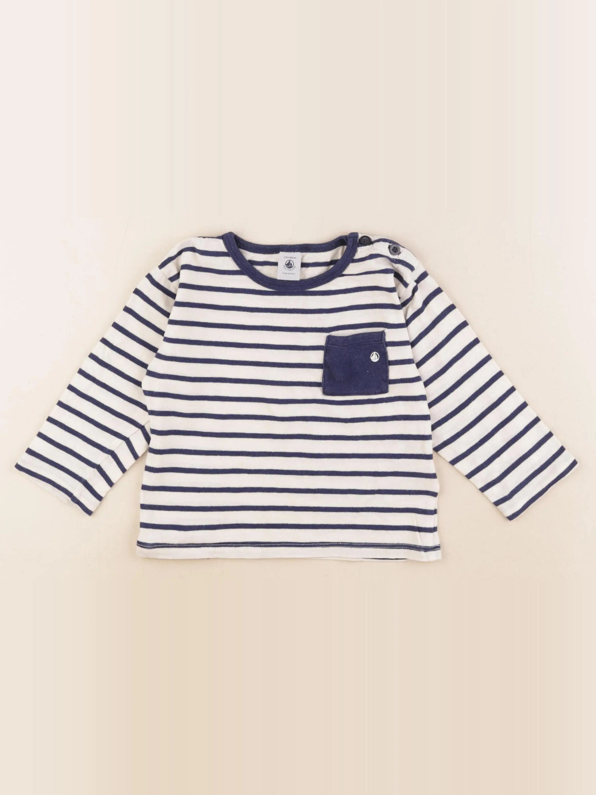 Petit Bateau - tee-shirt bleu - 24 mois