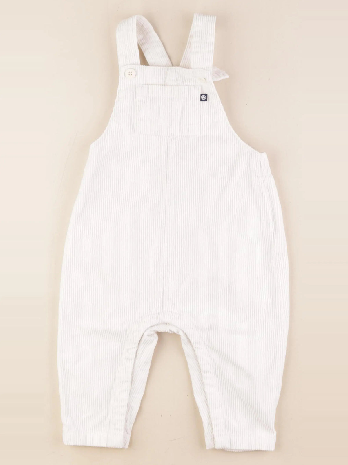 Petit Bateau - salopette doublé blanc - 24 mois