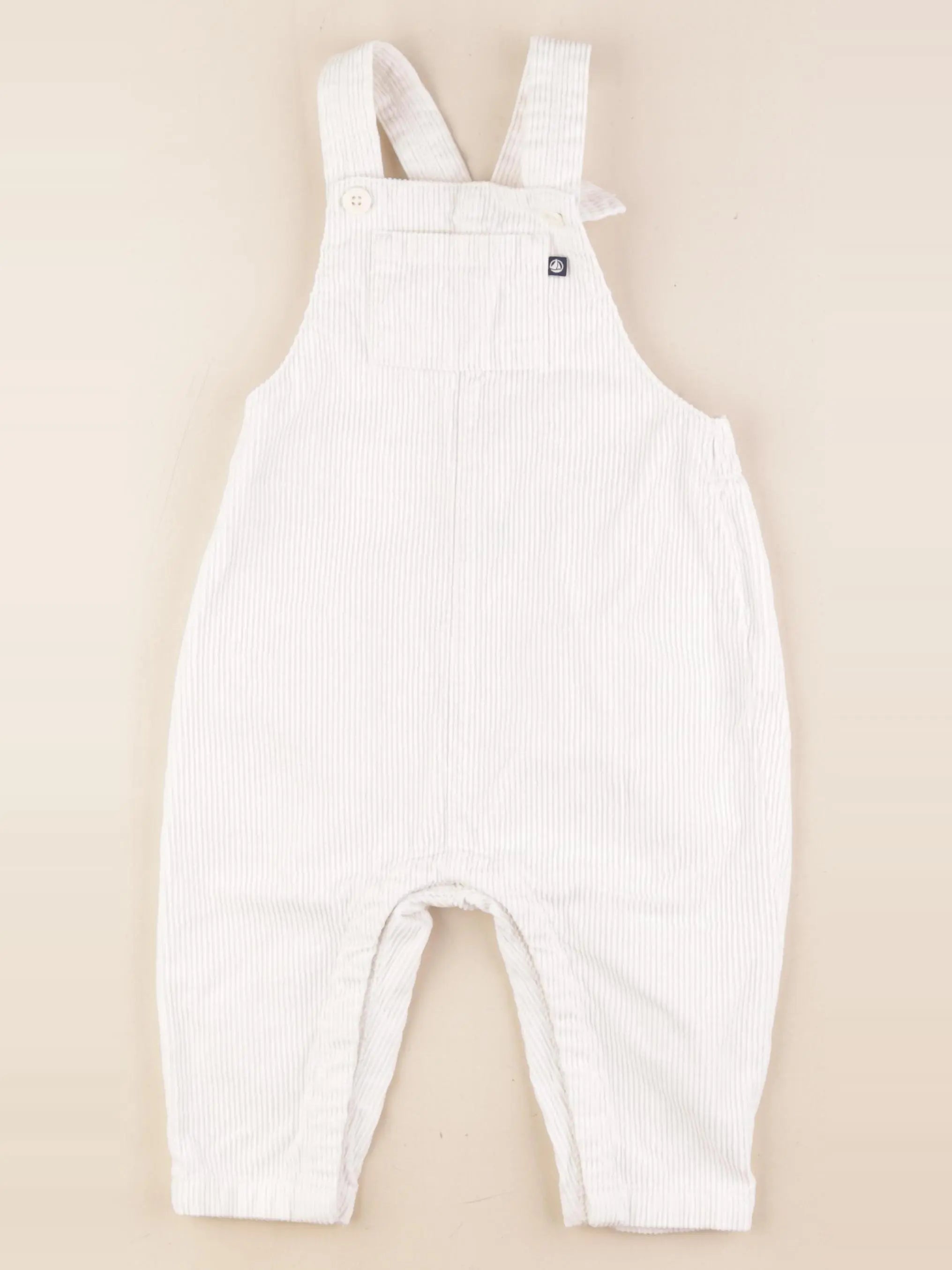 Petit Bateau - salopette doublé blanc - 24 mois