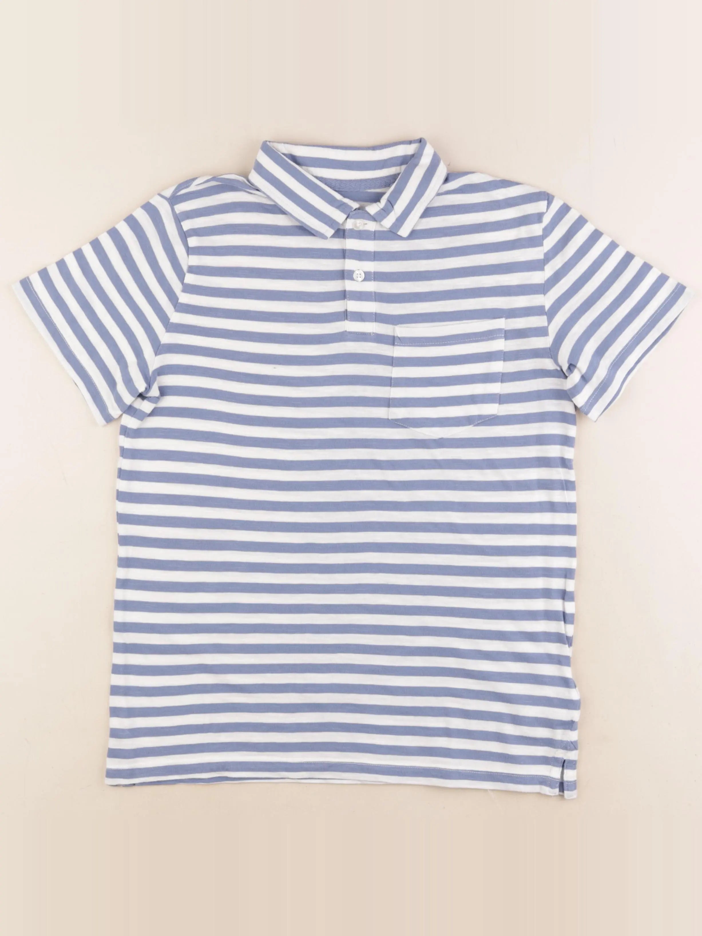 Cyrillus - polo bleu, blanc - 12 ans