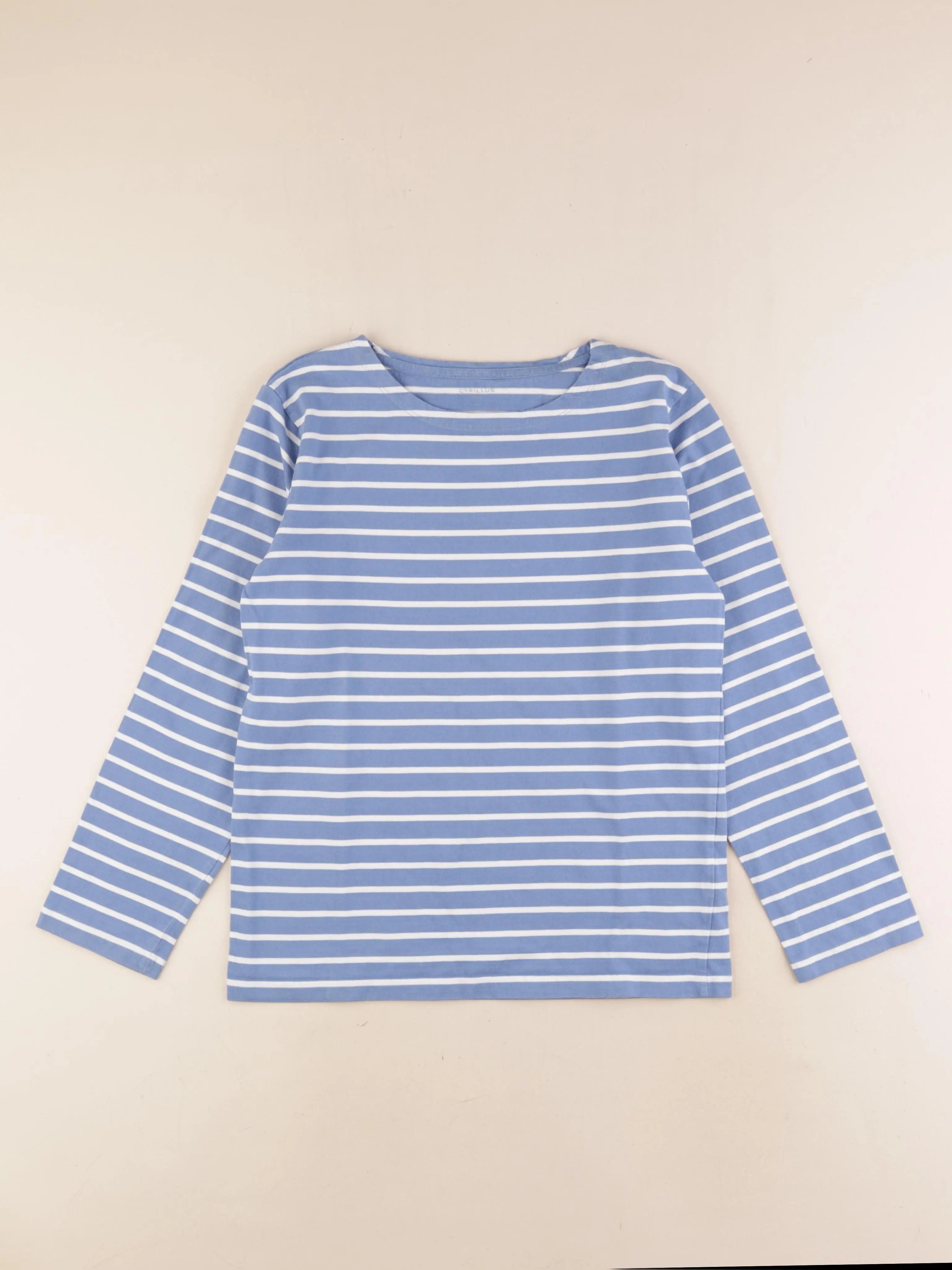 Cyrillus - tee-shirt bleu, blanc - 12 ans