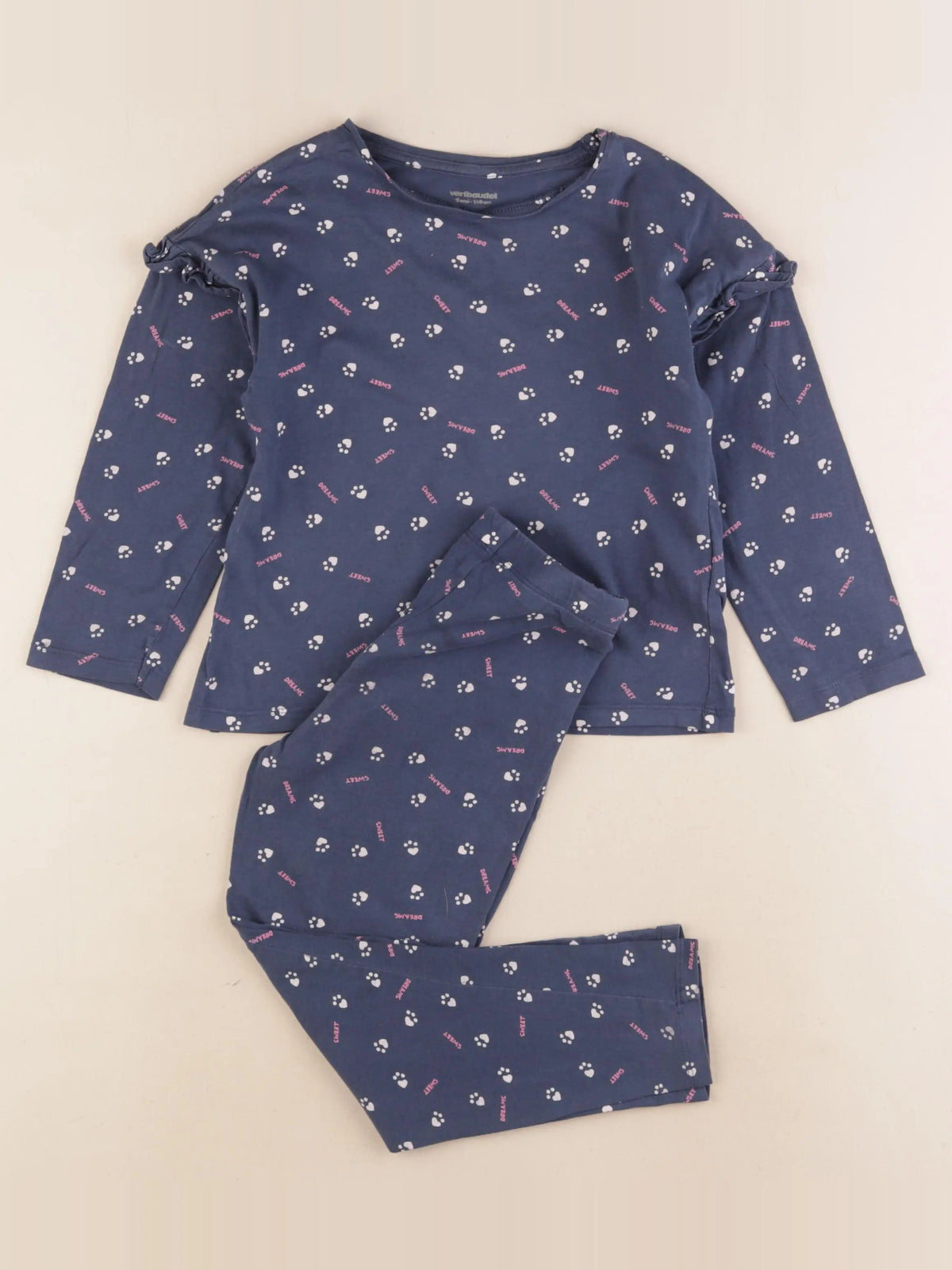 Vertbaudet - pyjama coton bleu - 5 ans