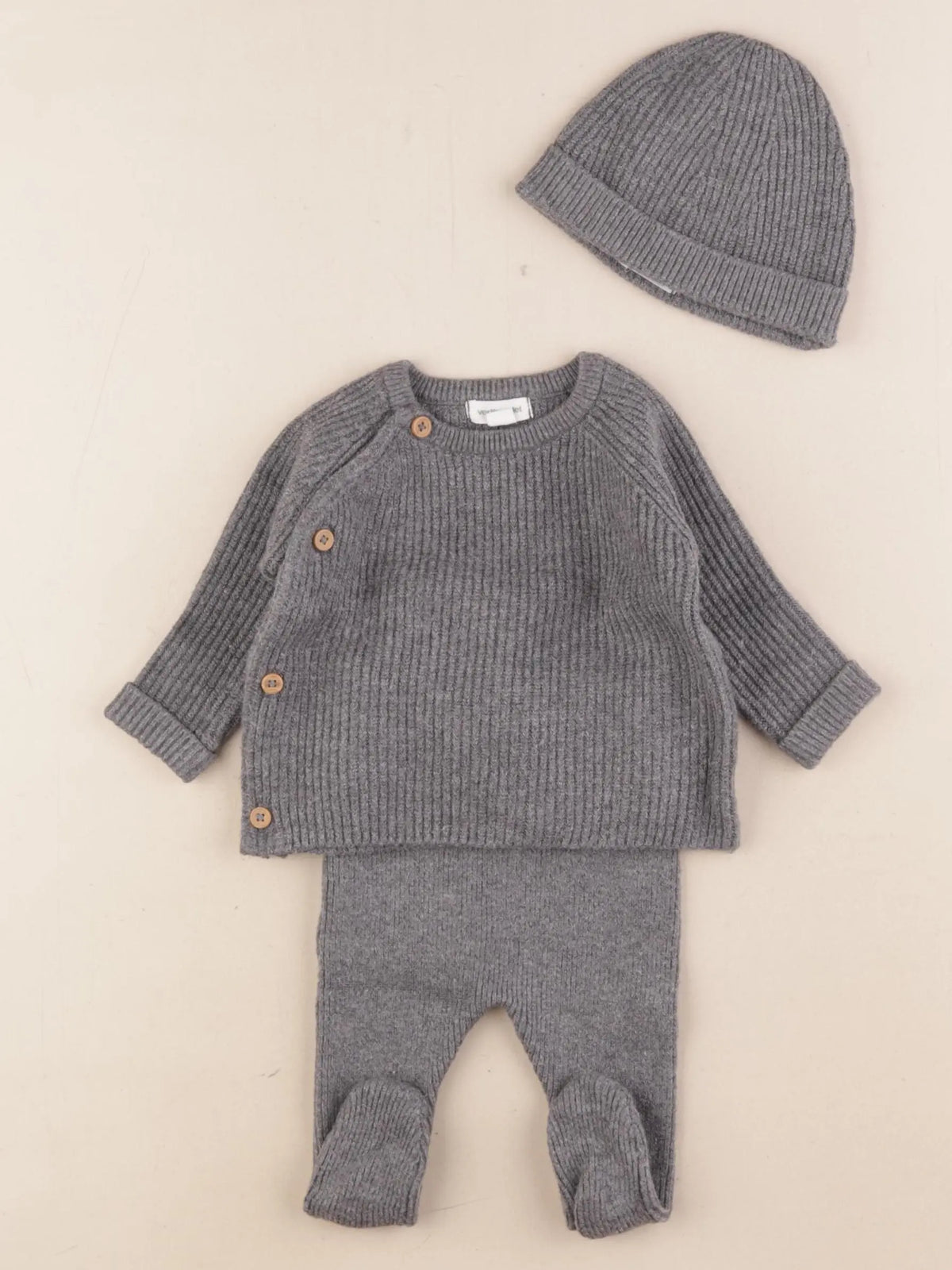Vertbaudet - ensemble gris - 1 mois