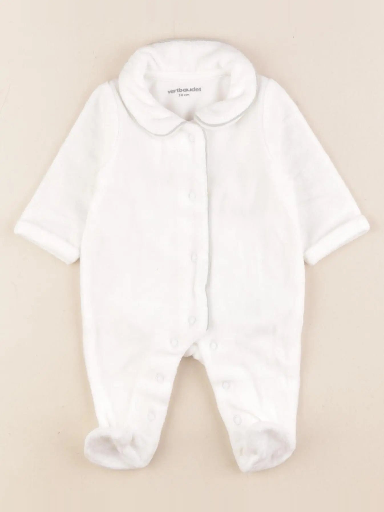 Vertbaudet - pyjama velours rose - 1 mois