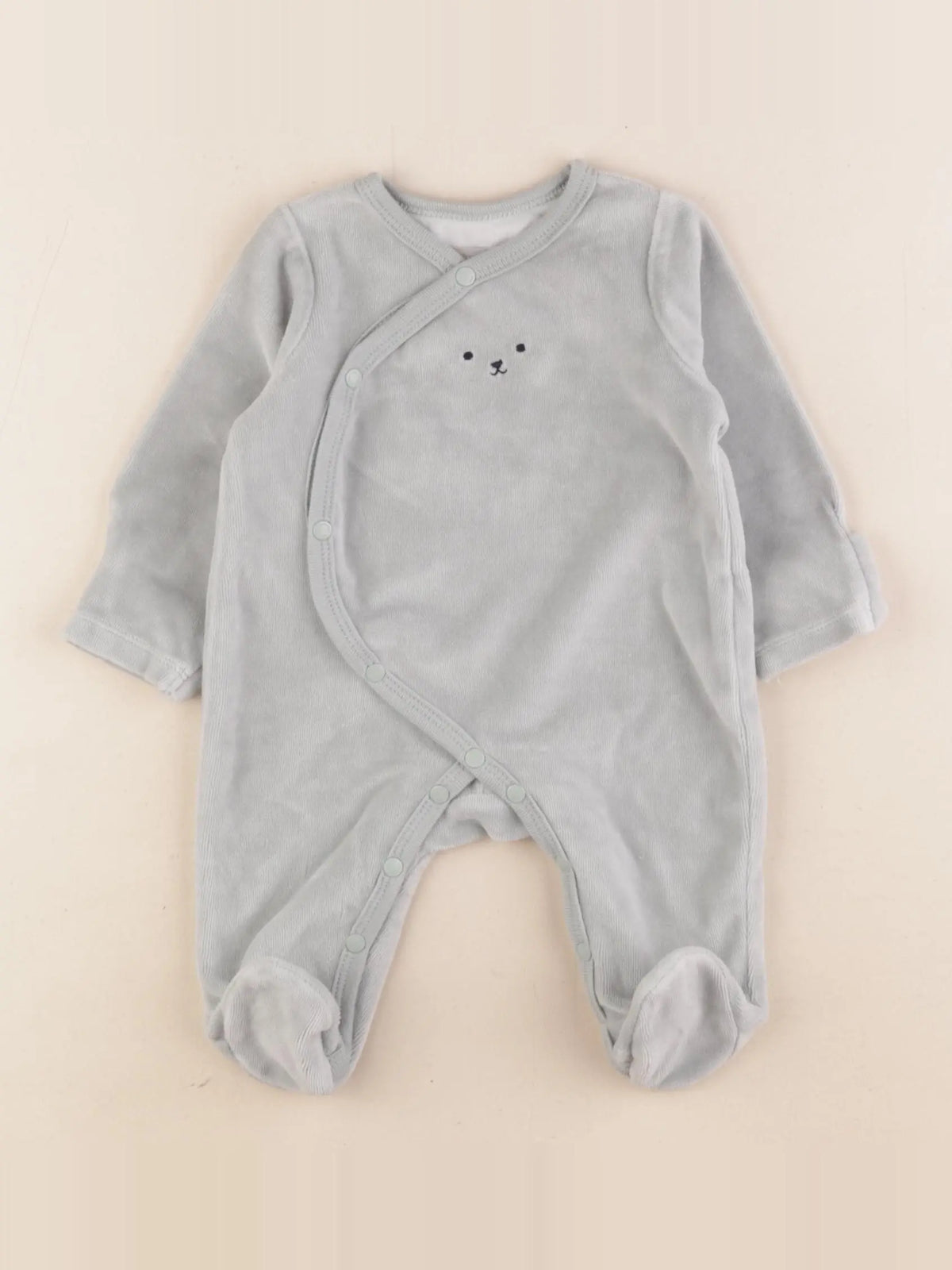 Boutchou - pyjama velours vert - 1 mois