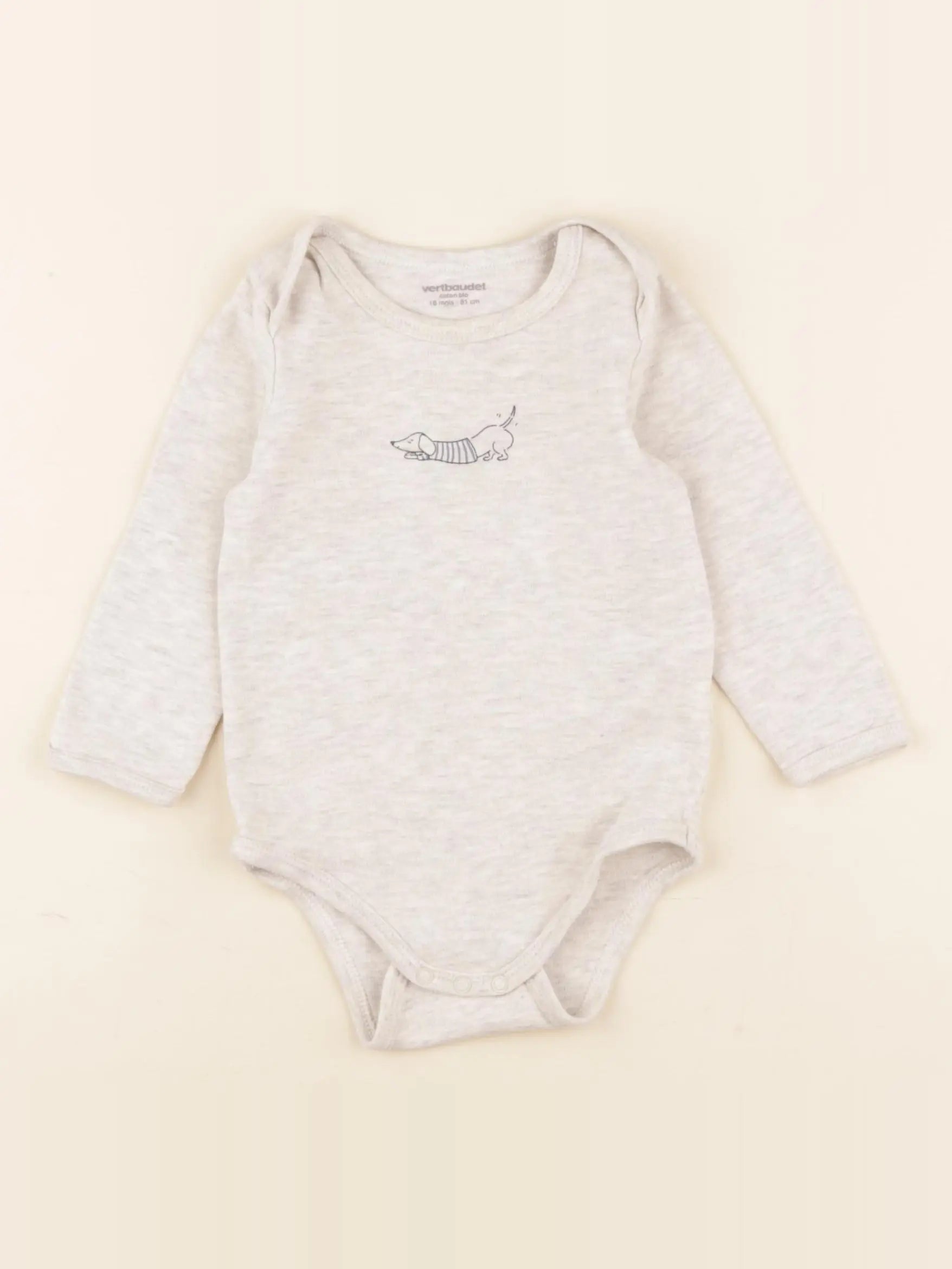 Vertbaudet - body gris - 18 mois
