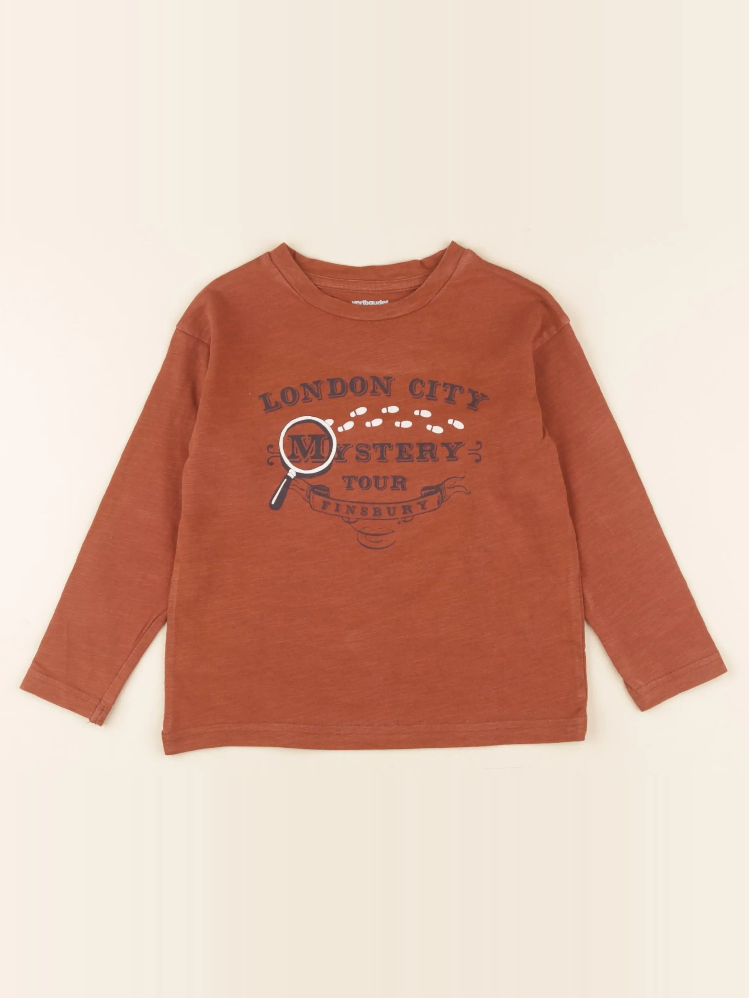 Vertbaudet - tee-shirt marron - 5 ans