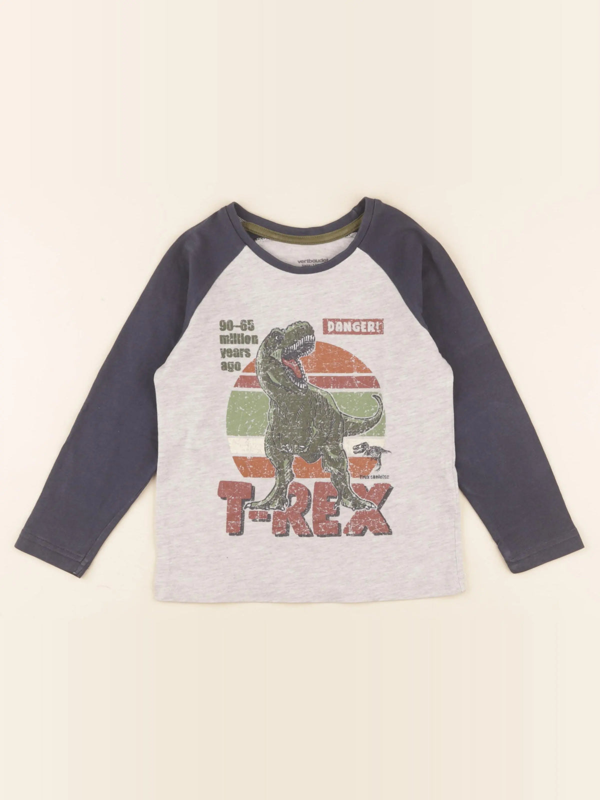 Vertbaudet - tee-shirt bleu, gris - 5 ans