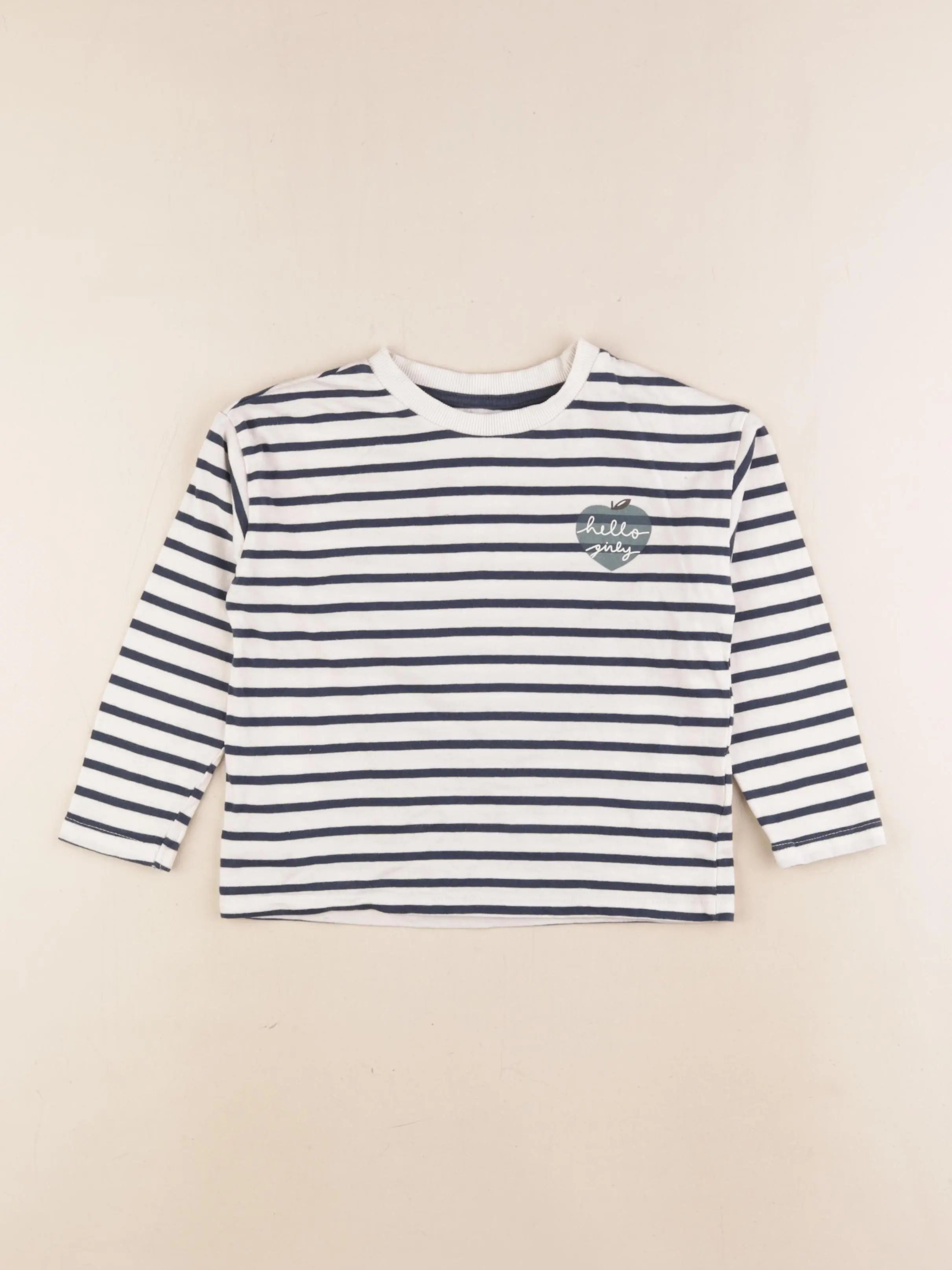 Vertbaudet - tee-shirt bleu, blanc - 5 ans