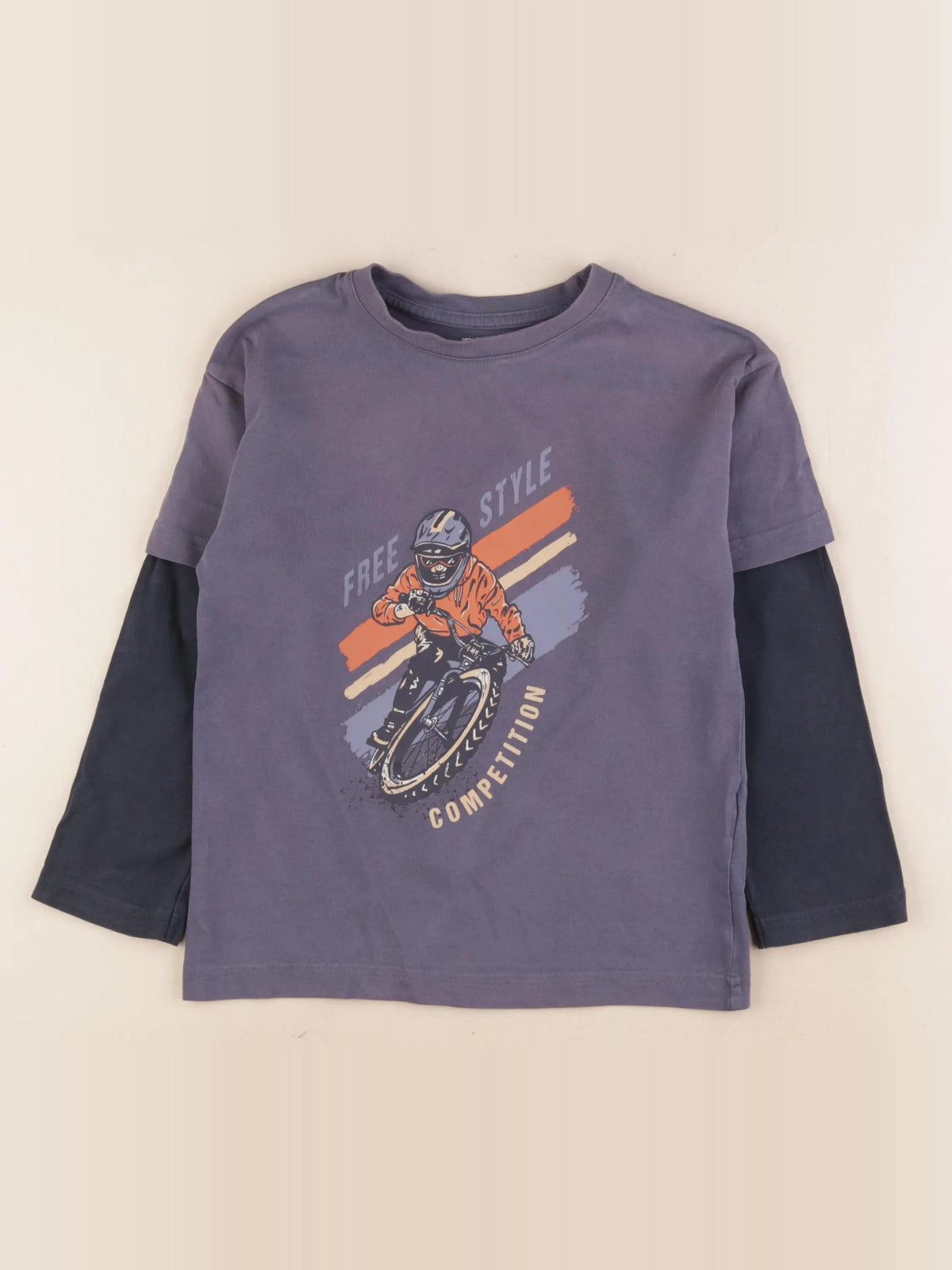 Vertbaudet - tee-shirt bleu - 6 ans