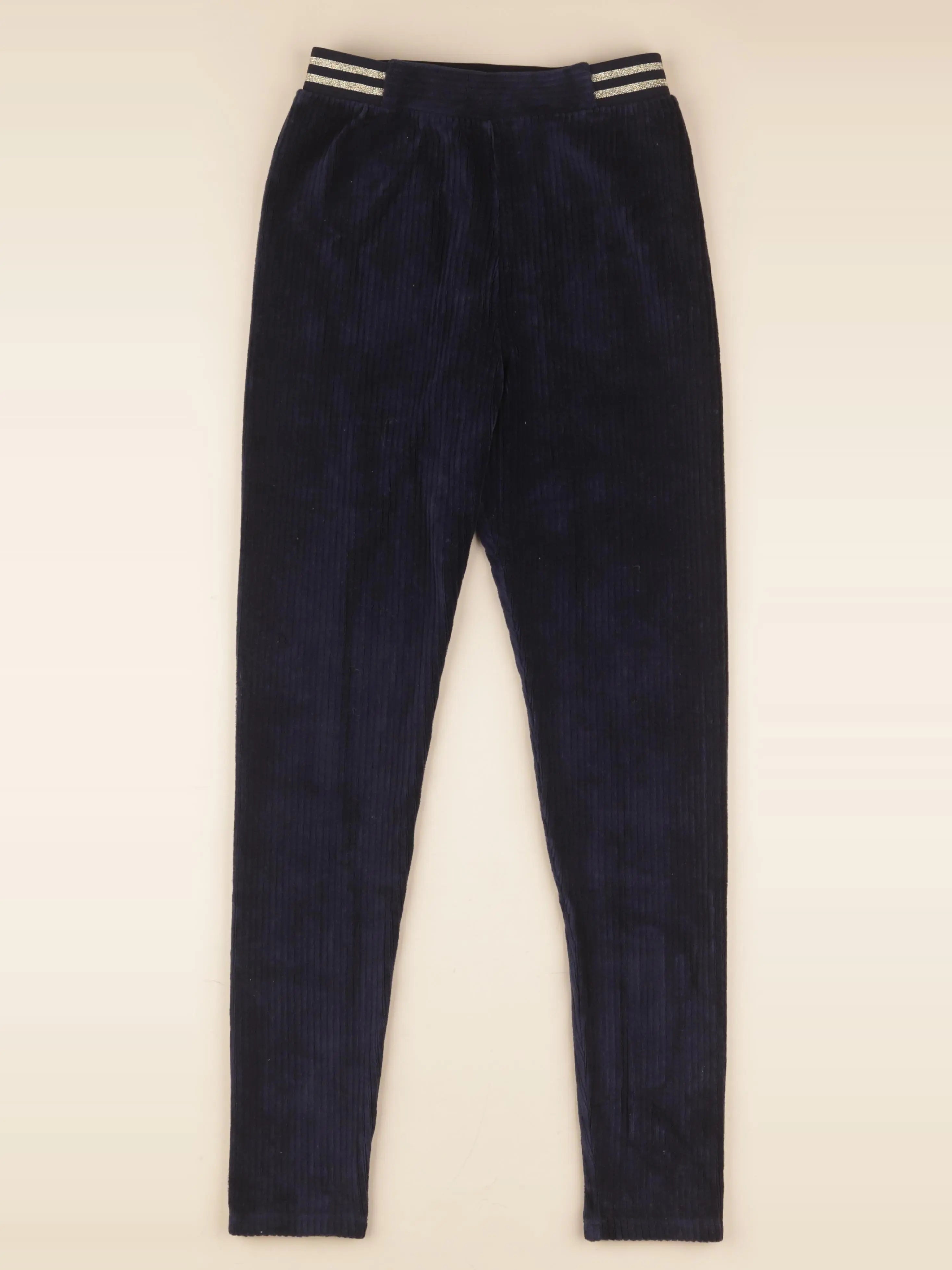 Vertbaudet - legging bleu, or - 12 ans