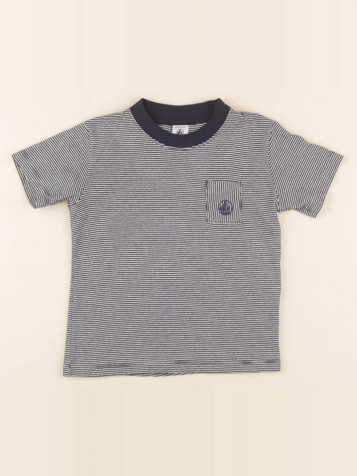Petit Bateau - tee-shirt bleu - 6 ans
