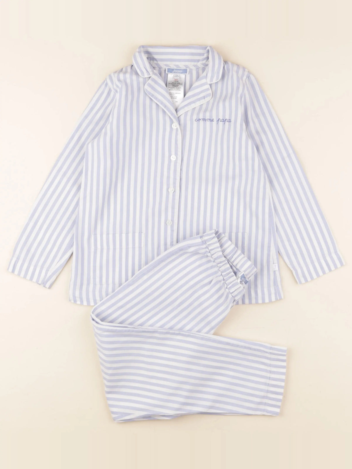 Jacadi - pyjama coton blanc, bleu - 6 ans