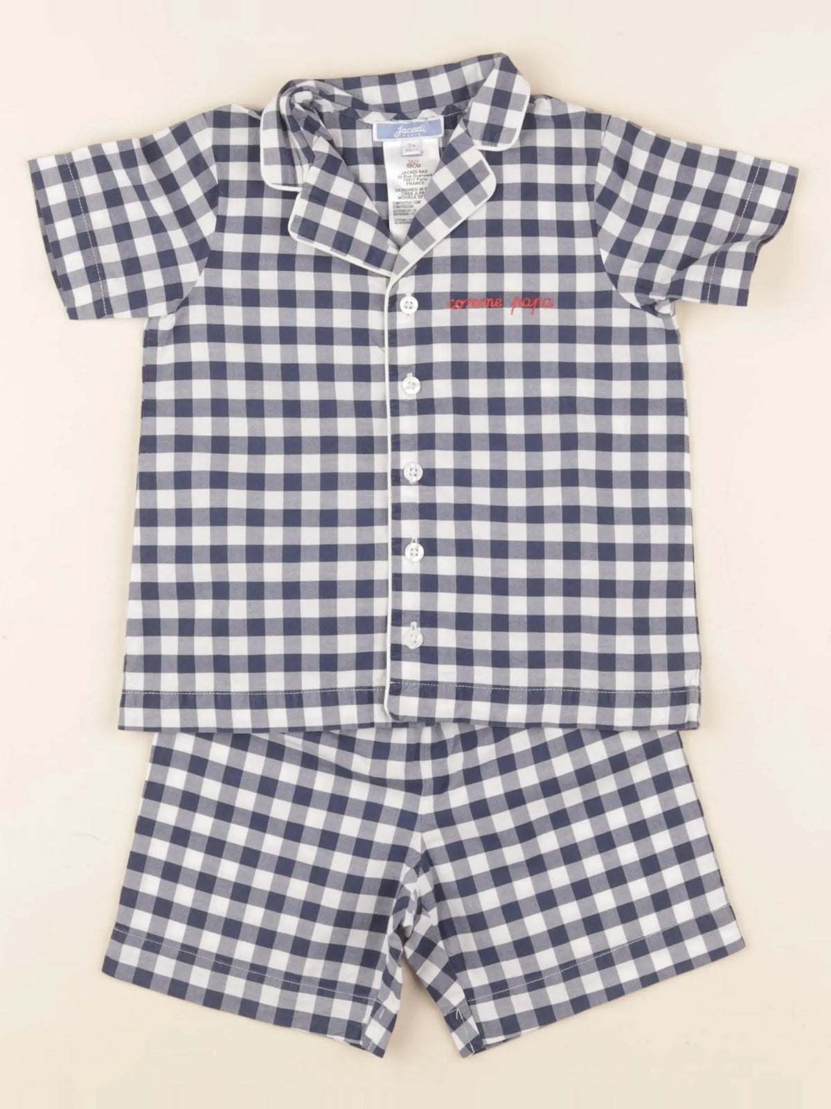 Jacadi - pyjama coton blanc, bleu - 2 ans