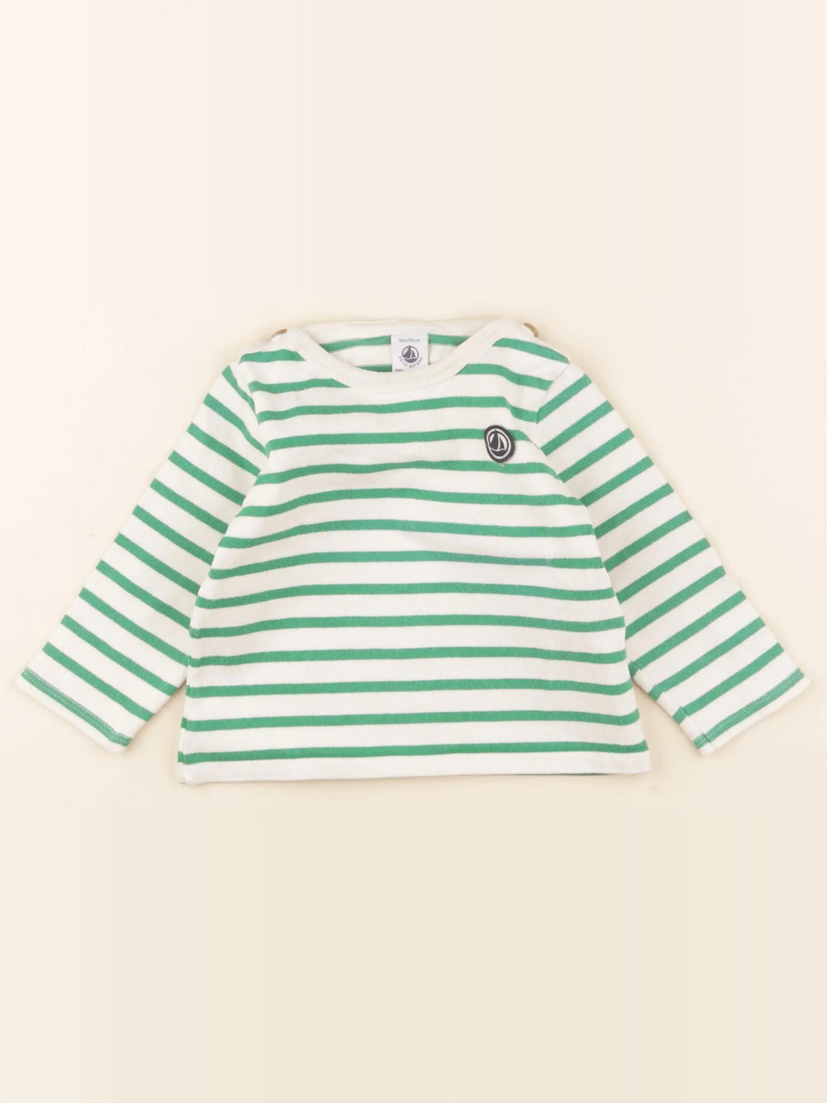 Petit Bateau - sweat vert - 18 mois