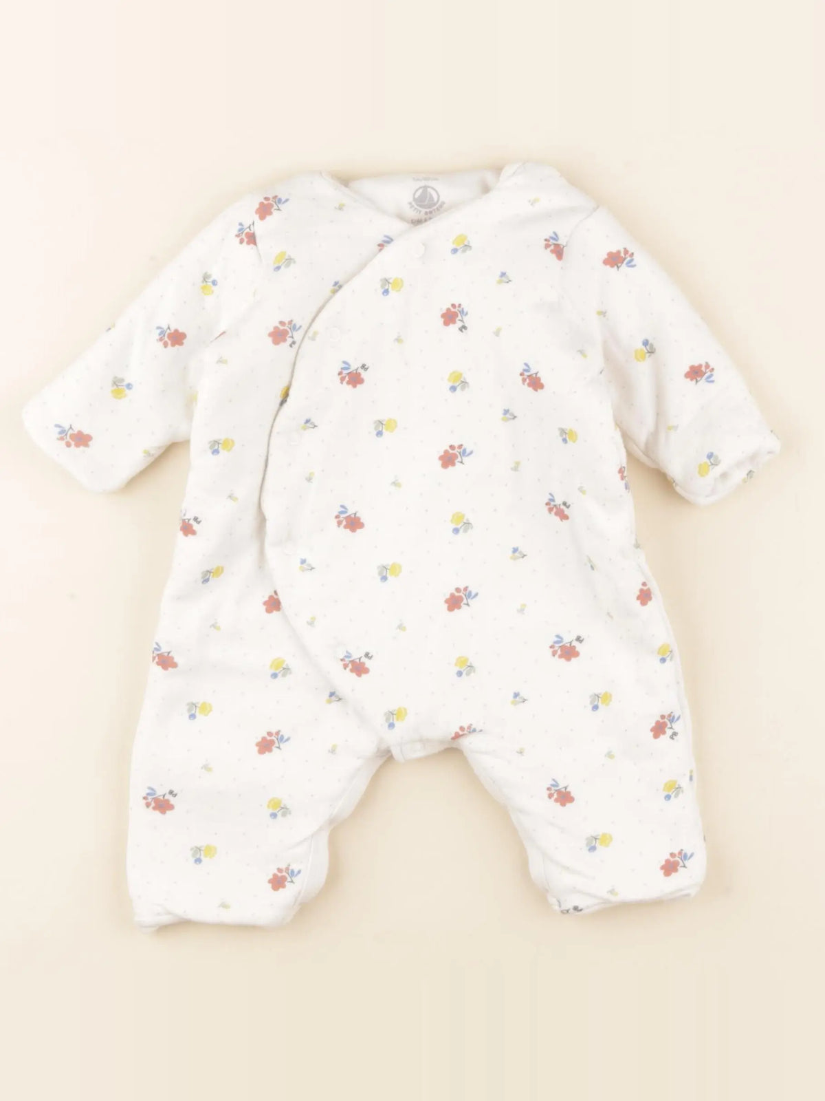 Petit Bateau - combinaison doublé blanc - 3 mois