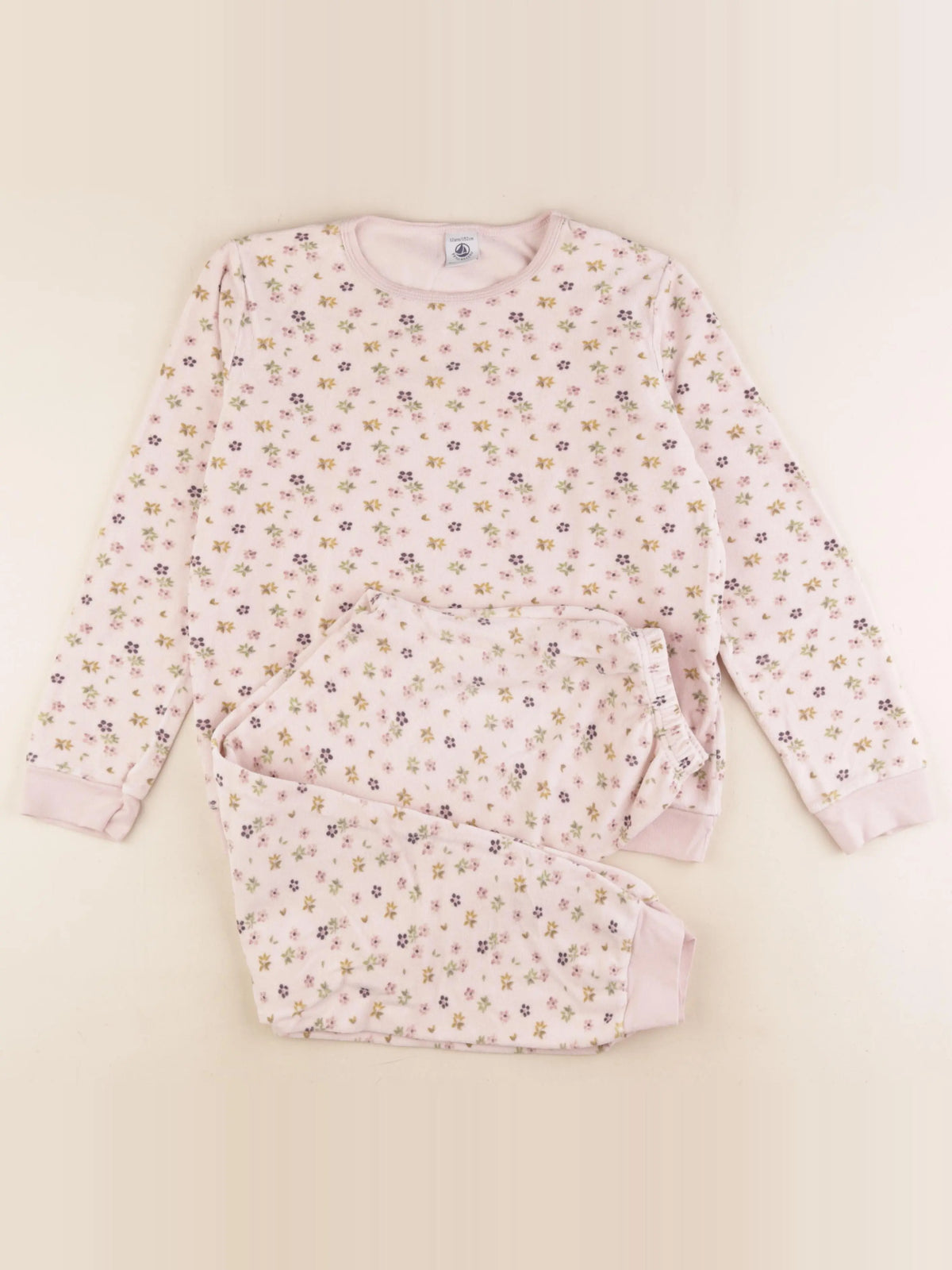 Petit Bateau - pyjama velours rose - 12 ans