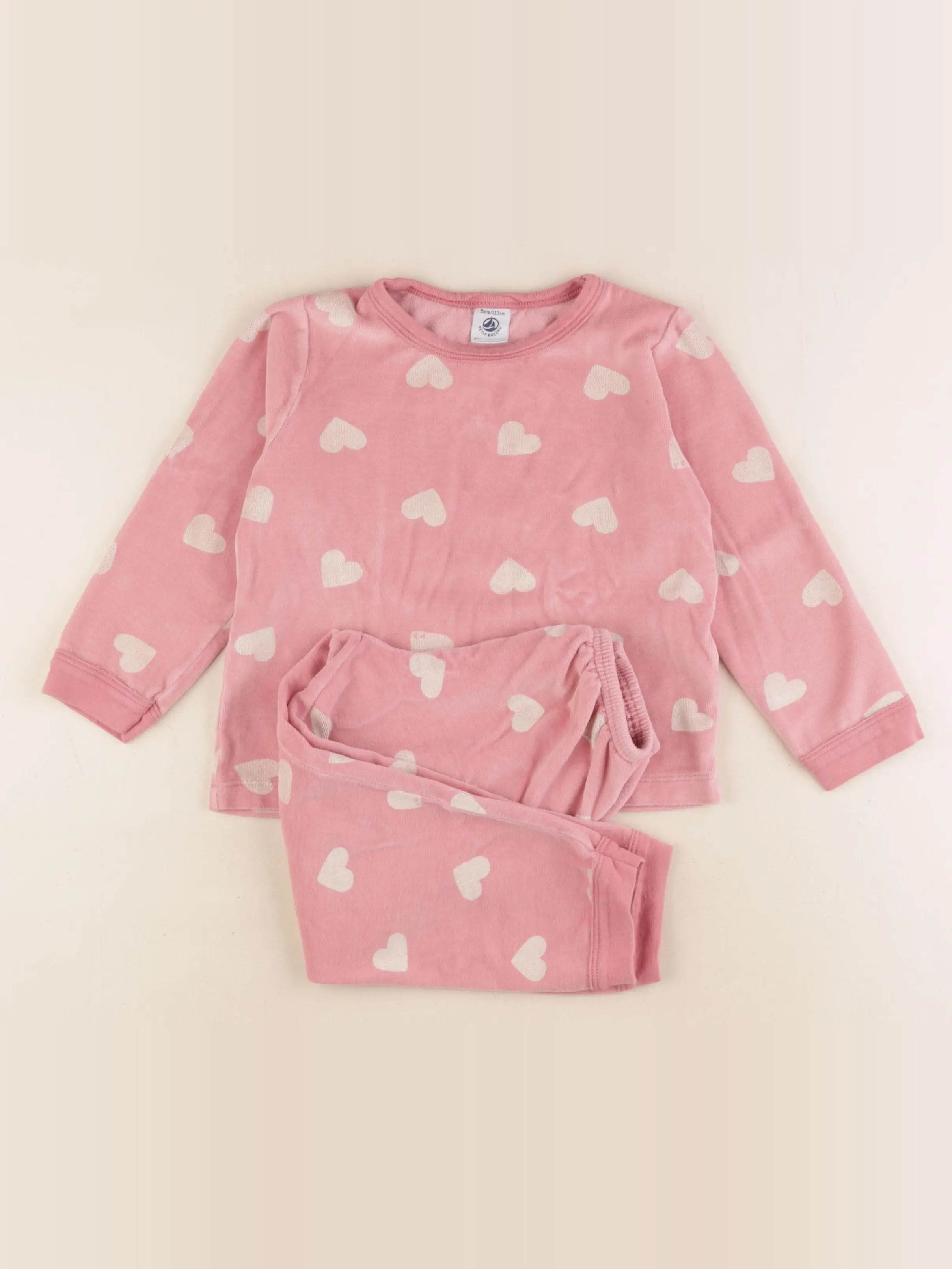 Petit Bateau - pyjama velours rose - 5 ans