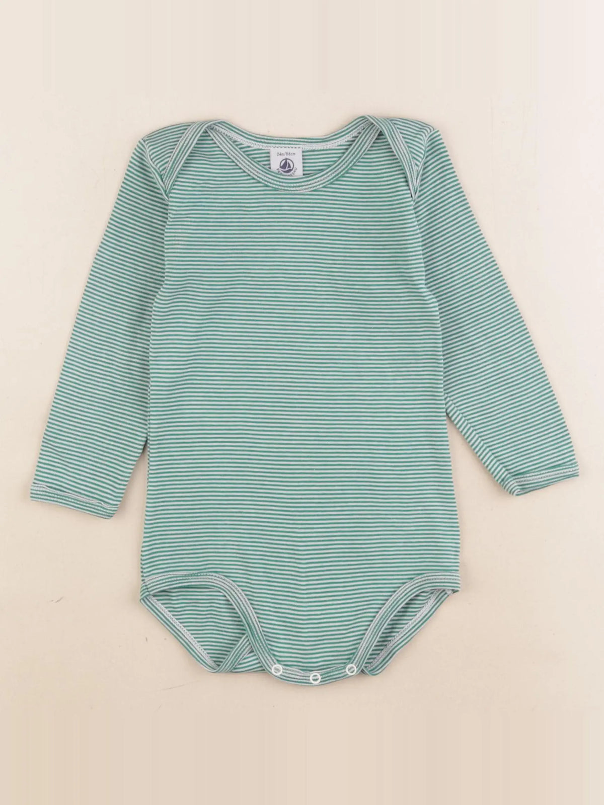 Petit Bateau - body vert - 24 mois