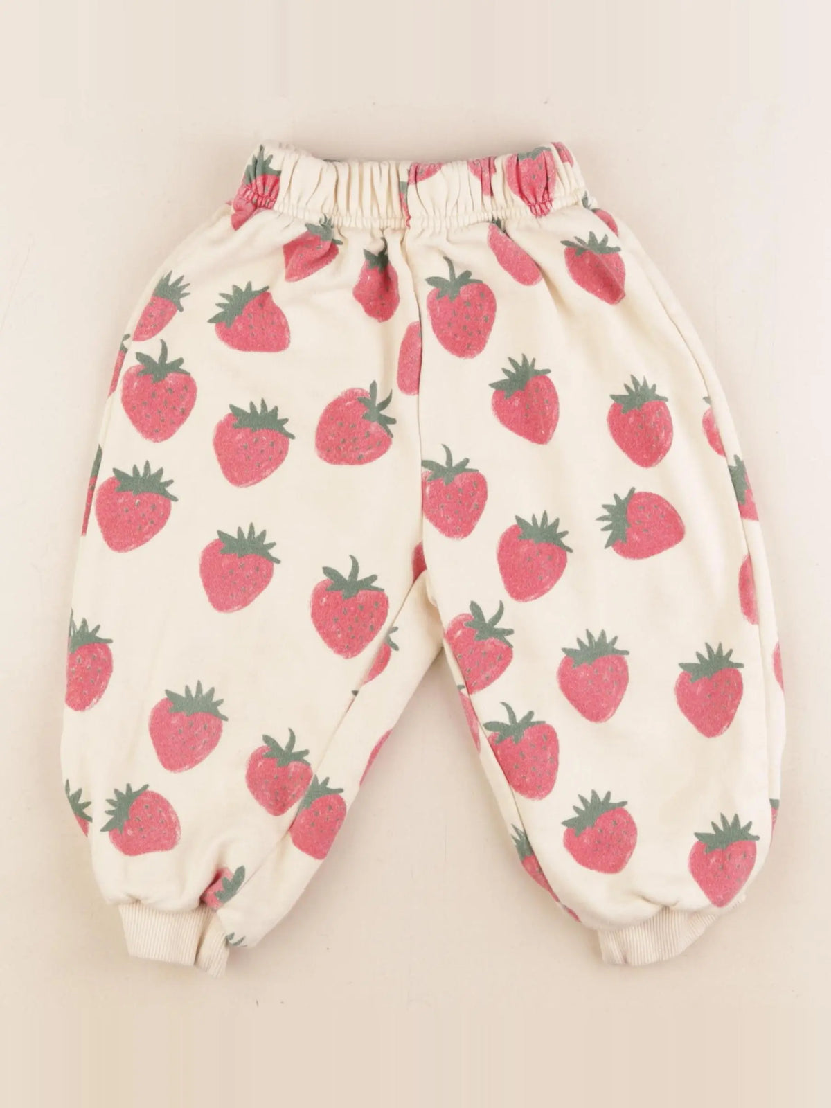 Gamin gamine - pantalon beige, rouge - 3 ans