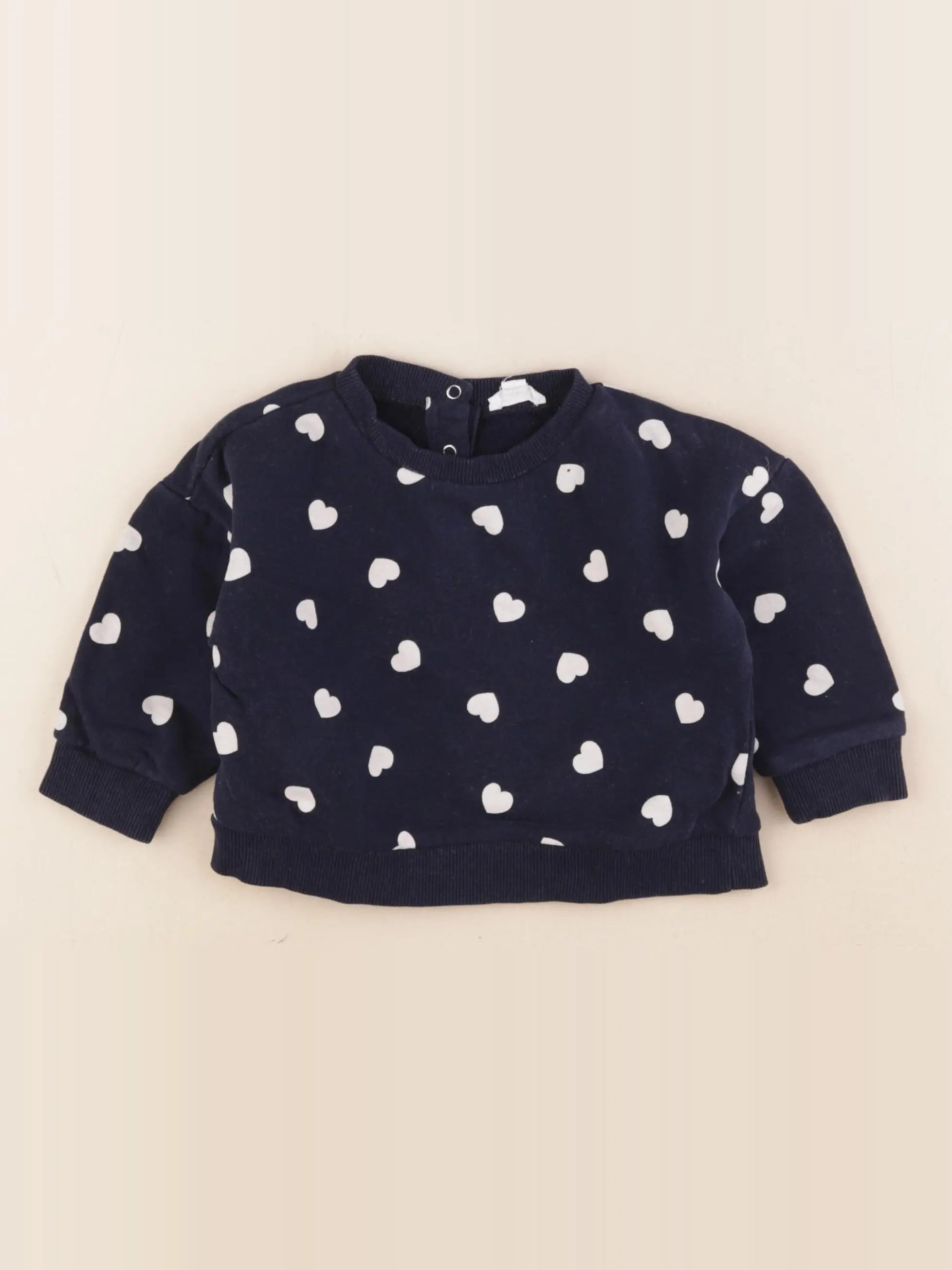 Vertbaudet - sweat bleu, blanc - 18 mois