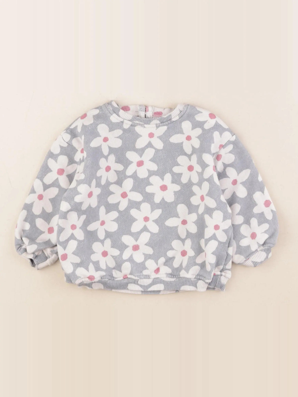 Zara - sweat bleu - 3/6 mois