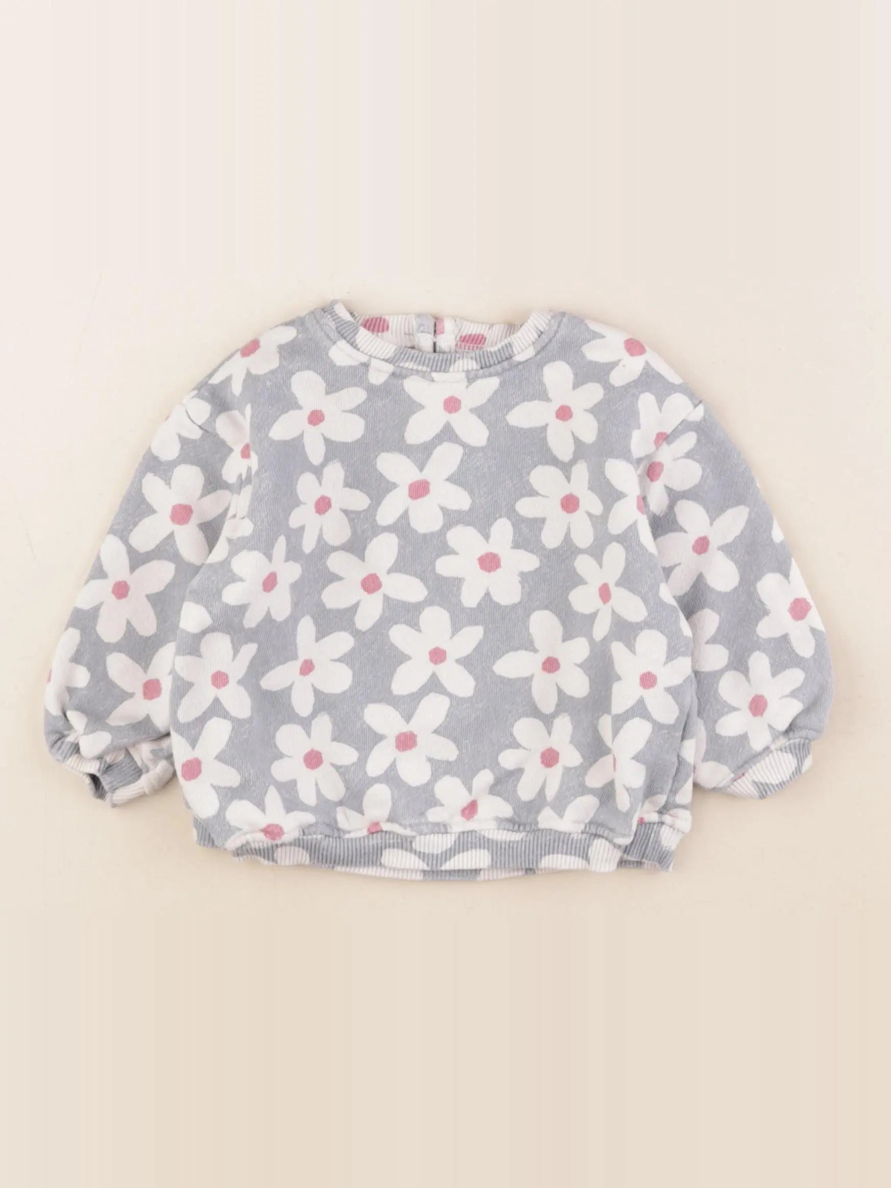Zara - sweat bleu - 3/6 mois