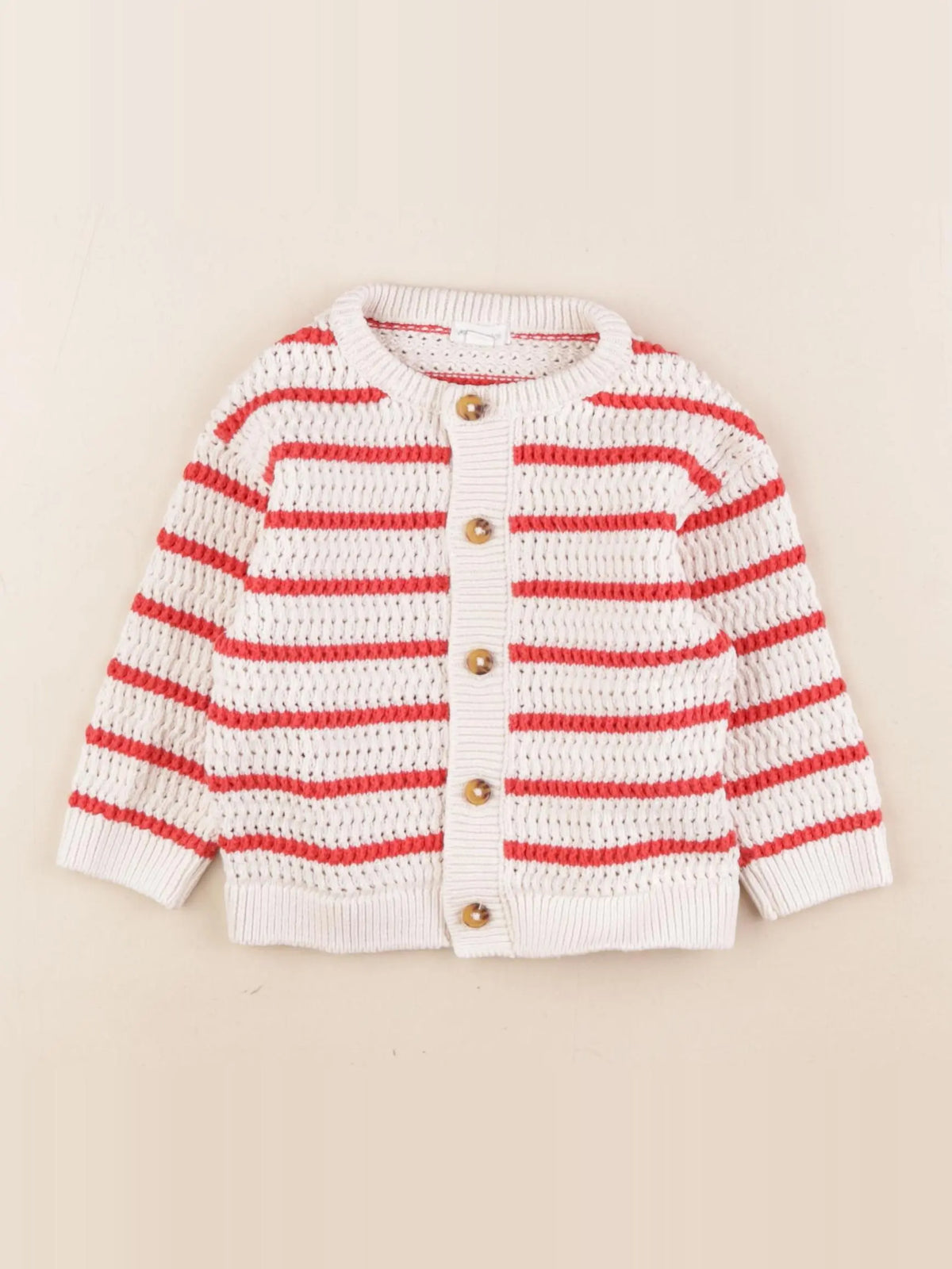 Vertbaudet - gilet rouge - 18 mois