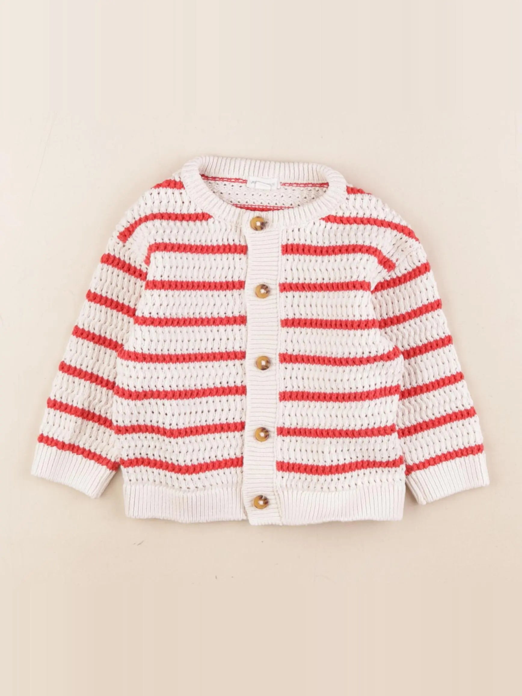 Vertbaudet - gilet rouge - 18 mois