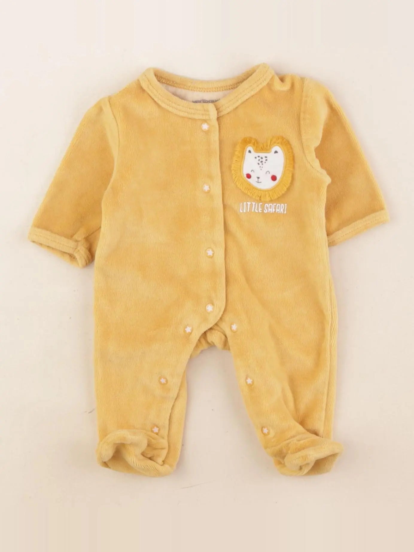 Vertbaudet - pyjama velours jaune - 0 mois