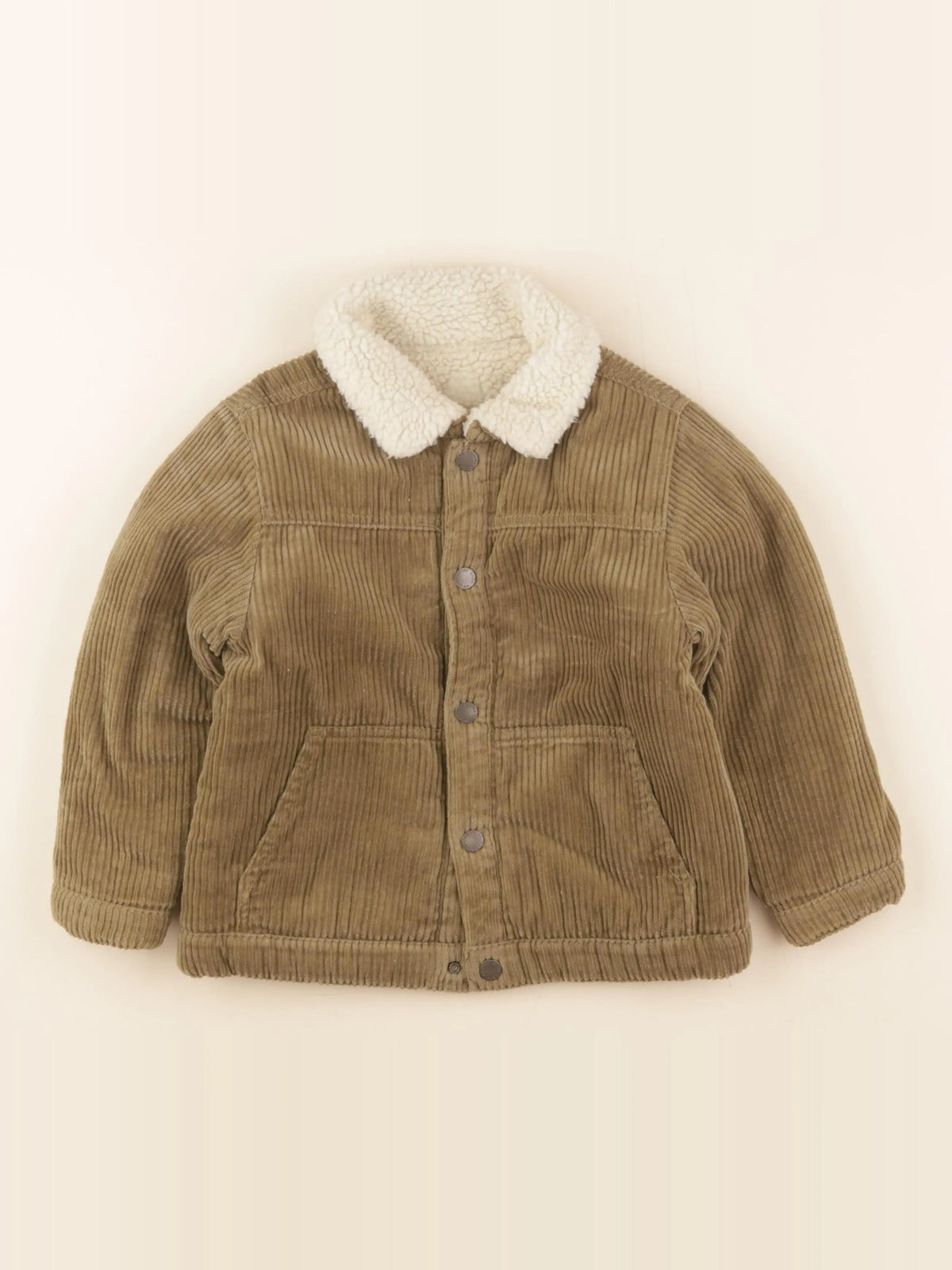 Zara - veste réversible vert, beige - 3/4 ans