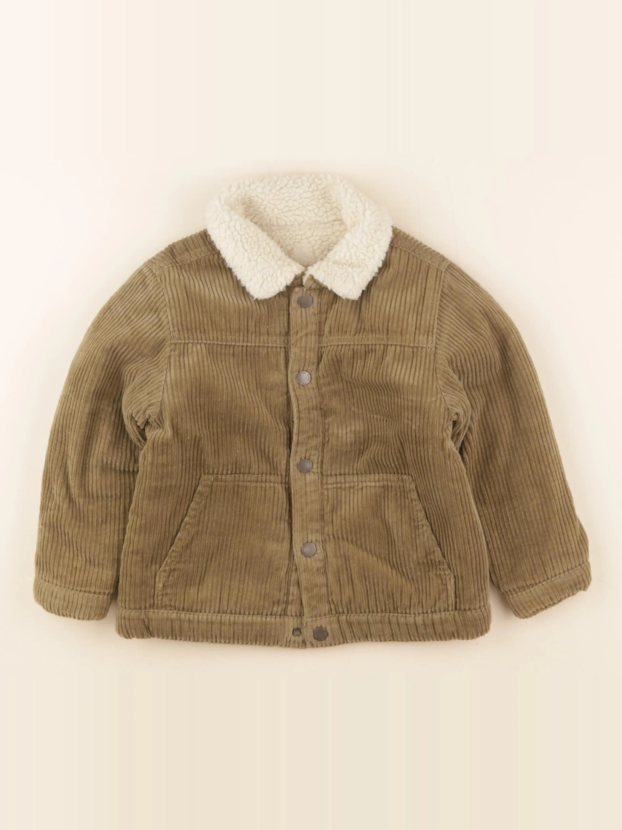 Zara - veste réversible vert, beige - 3/4 ans