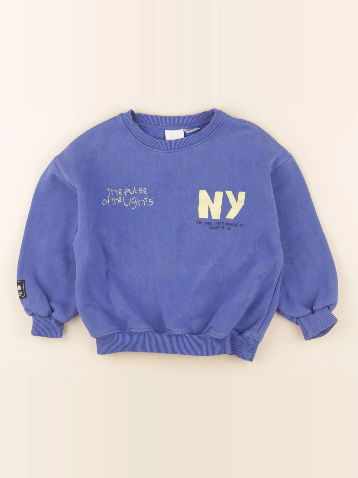 Zara - sweat imprimé au dos bleu - 6 ans