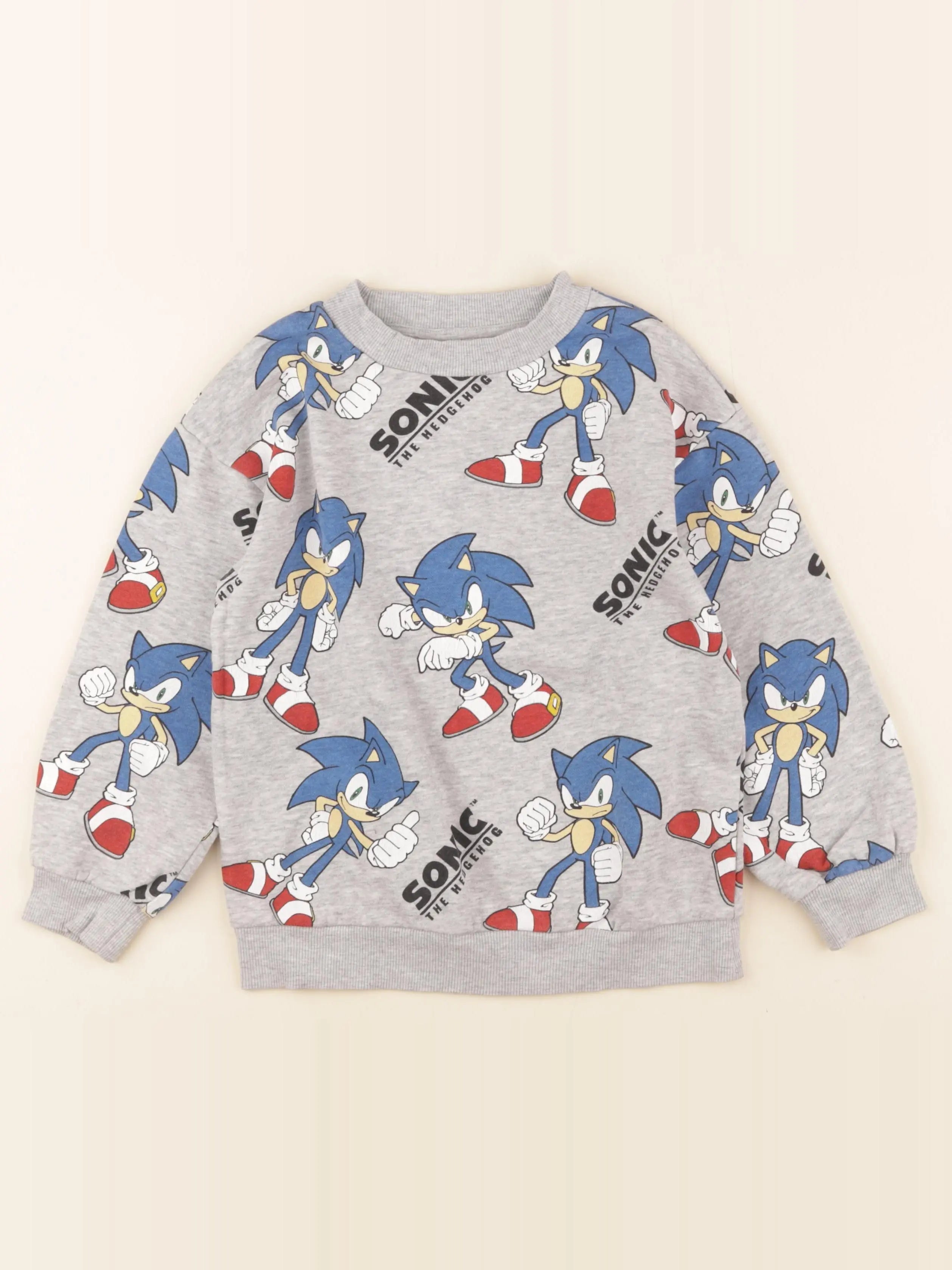 H&M - sweat imprimé au dos bleu, gris - 4/6 ans