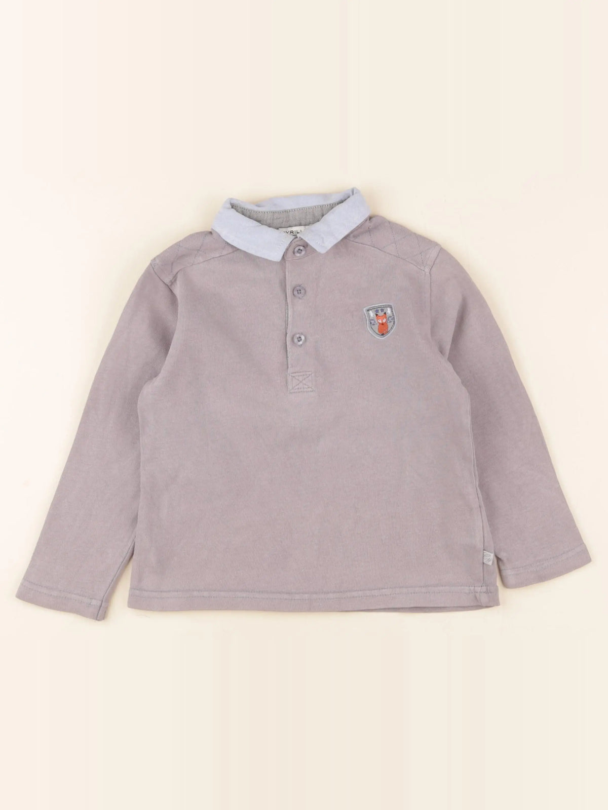 Cyrillus - polo gris, bleu - 24 mois