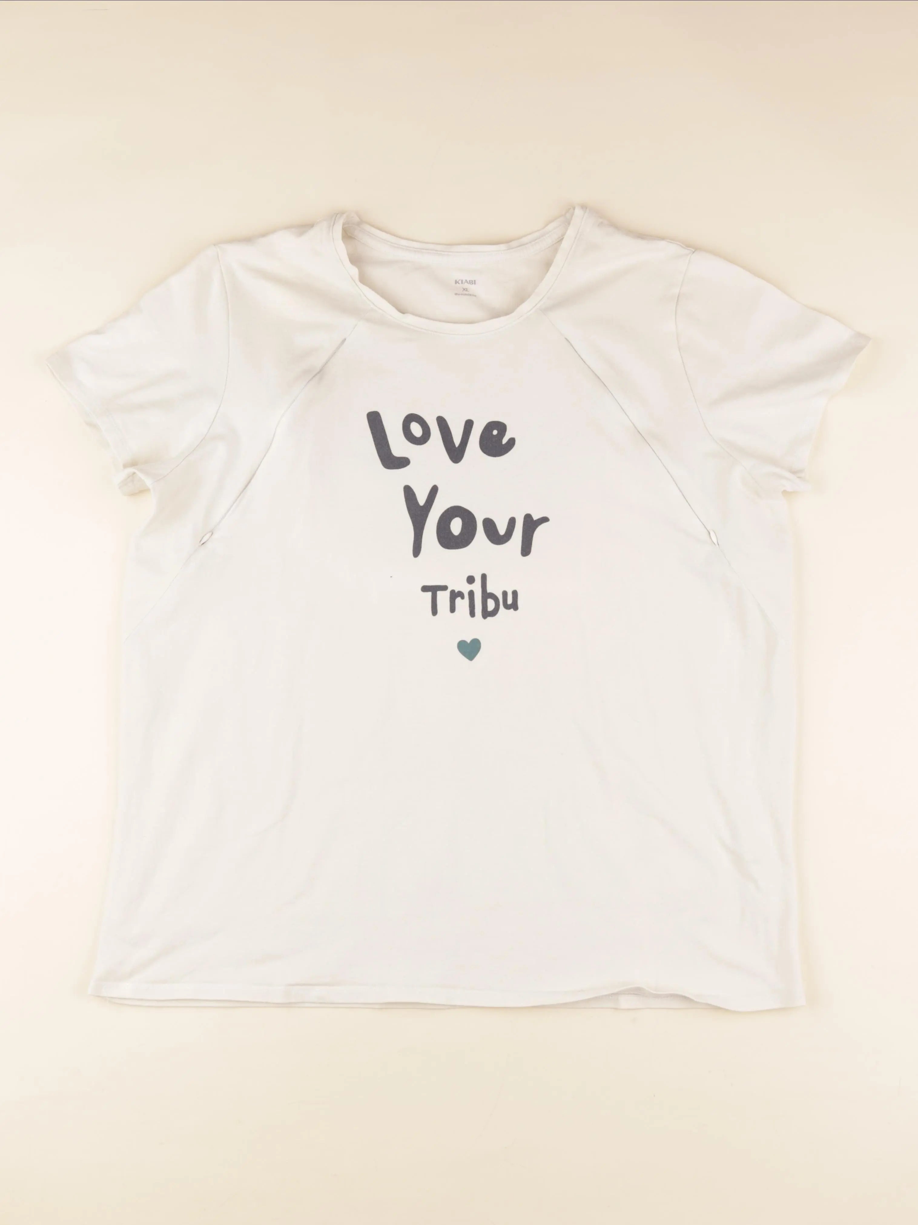 Kiabi - tee-shirt grossesse, allaitement beige - xl