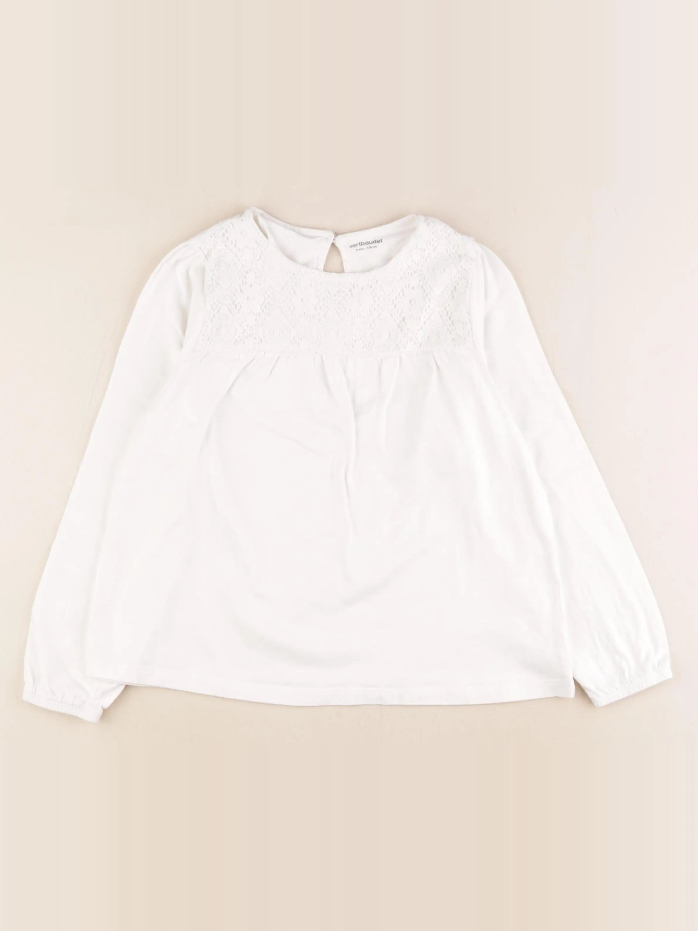 Vertbaudet - tee-shirt blanc - 8 ans